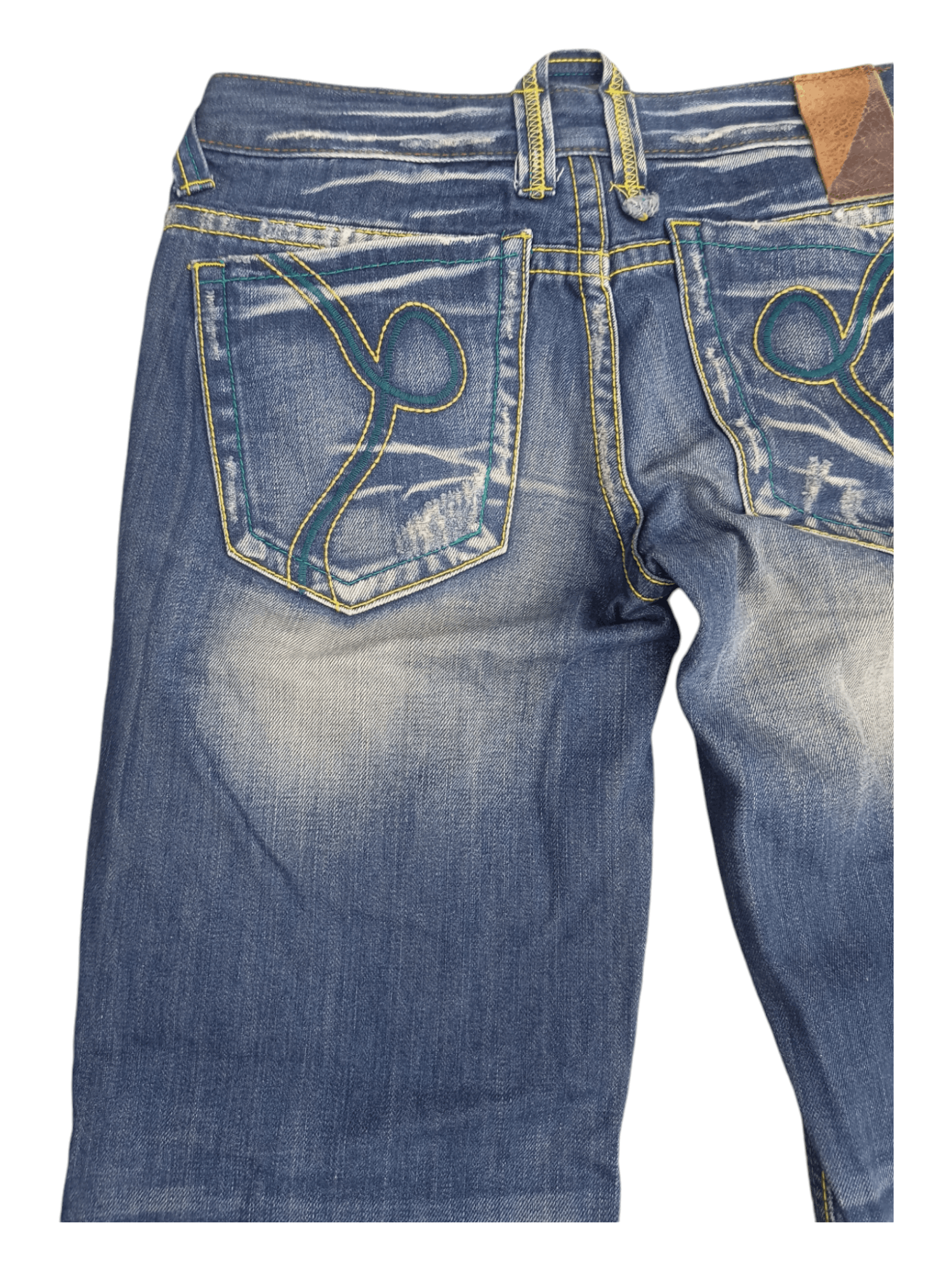 Japanese Brand Anna Kerry Low Rise Mud Max Super Flare Jeans Size US 27 - 12 Thumbnail