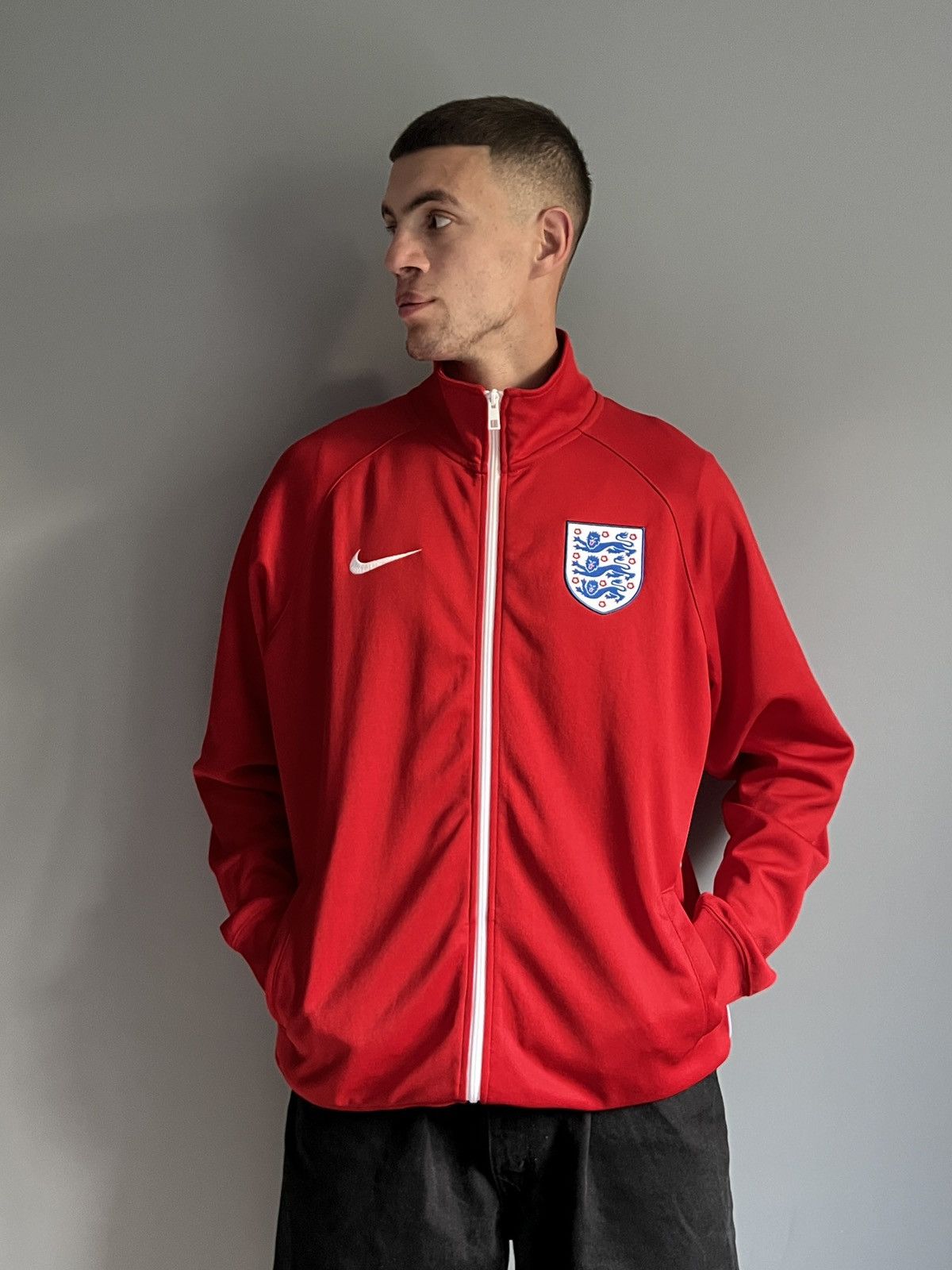 Nike Nike Team England 2016 Evro Football Soccer Anthem Track Top Size US XL / EU 56 / 4 - 5 Thumbnail