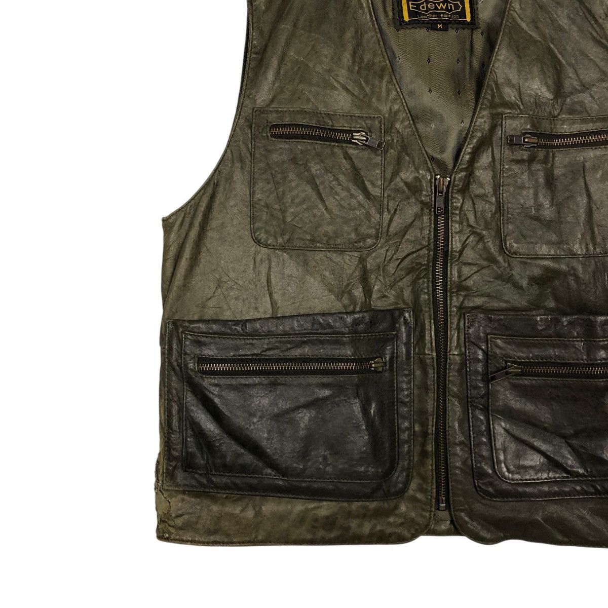 Genuine Leather 🔥VINTAGE GENUINE LEATHER BIKER JACKET DEWN ISSEY MIYAKE Size US M / EU 48-50 / 2 - 6 Thumbnail