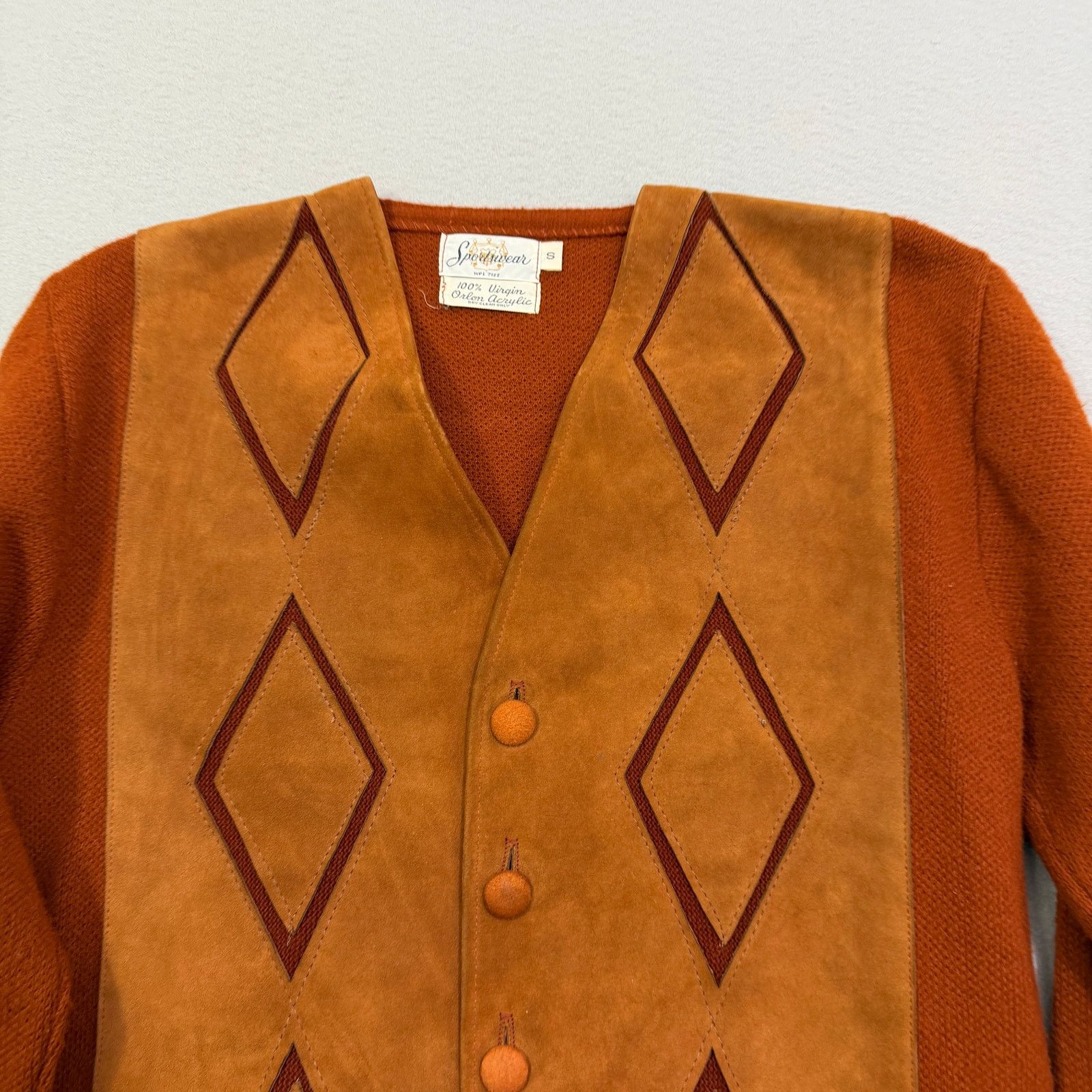 Vintage Vintage Sportswear Cardigan Sweater Men's Small Orange 60s Size US S / EU 44-46 / 1 - 3 Thumbnail