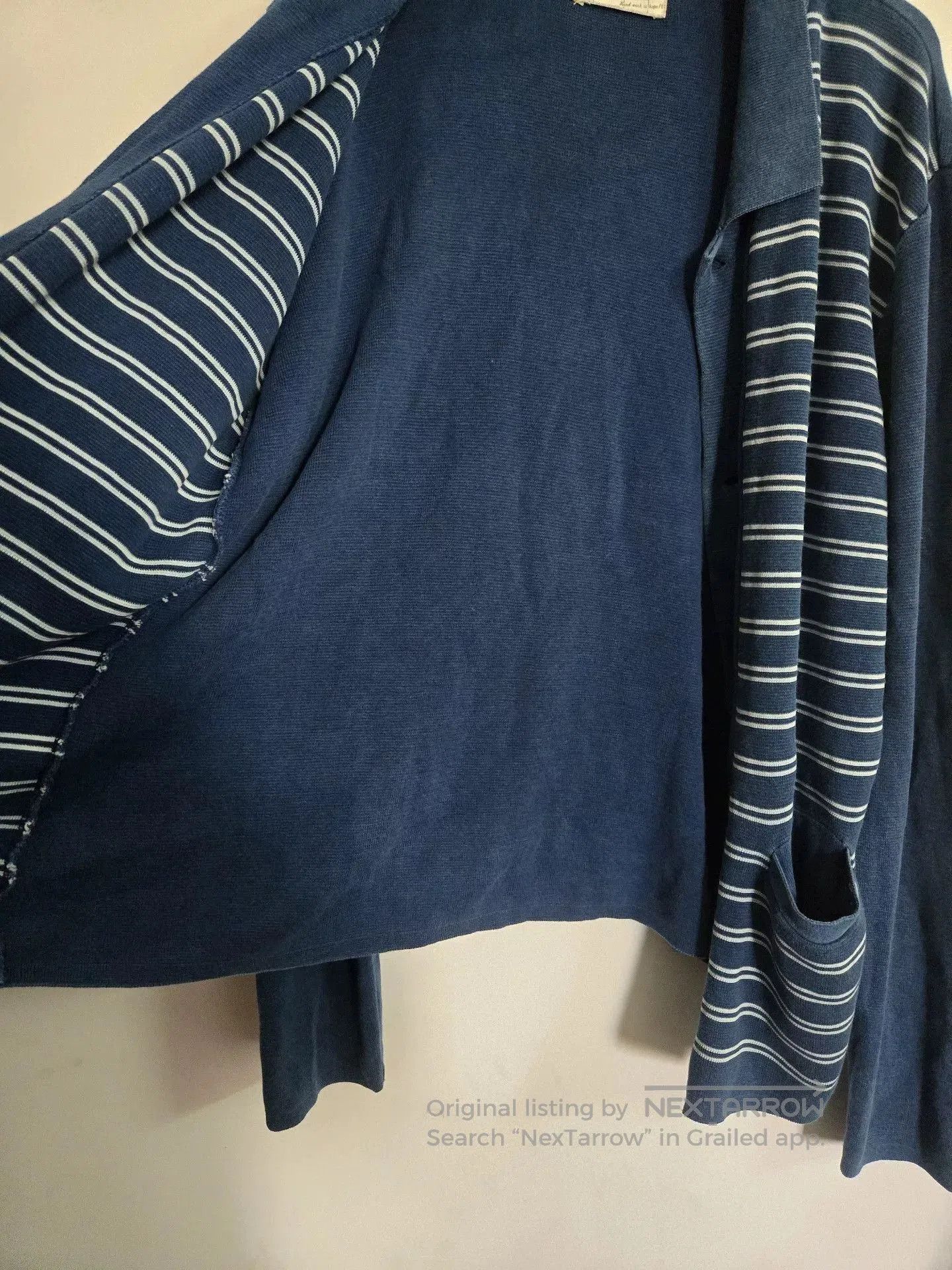 Porter Classic Porter Classic Indigo Knit Stripe Cardigan. Size US L / EU 52-54 / 3 - 3 Thumbnail
