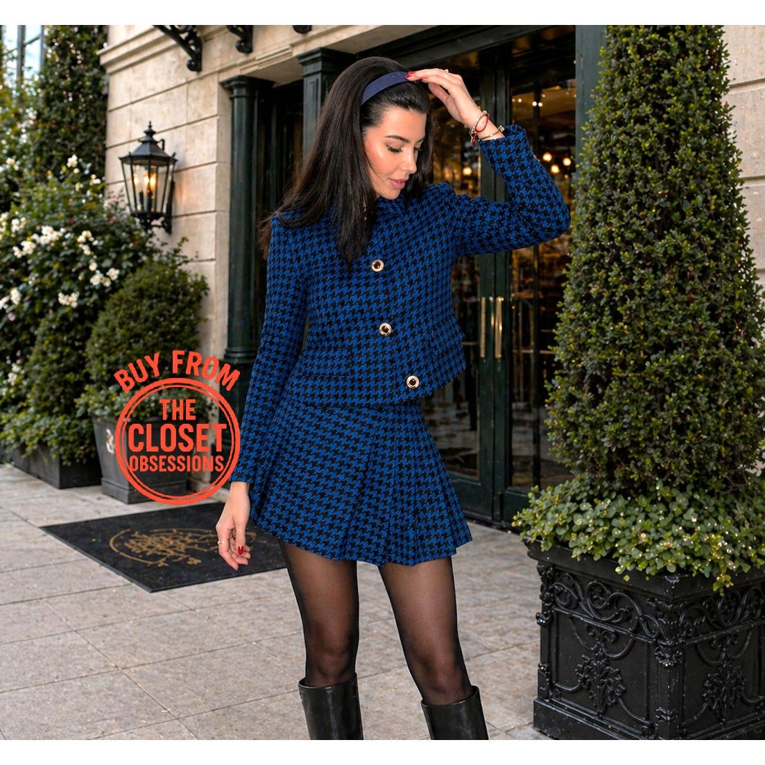 Zara ZARA Houndstooth Blazer + Skort Set NWT L Size L / US 10 / IT 46 - 8 Thumbnail