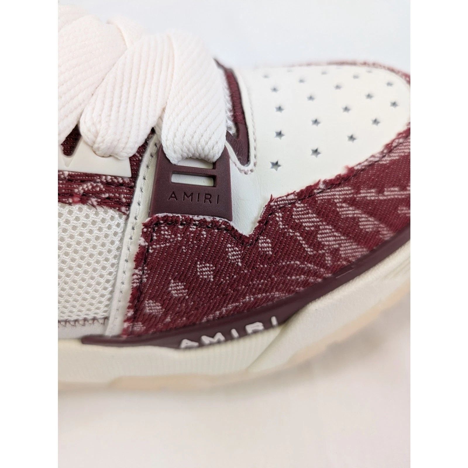 Amiri o1rshd1 Q:2 / Bandana Denim MA-1 Sneakers in Burgundy Size US 7 / EU 40 - 14 Thumbnail