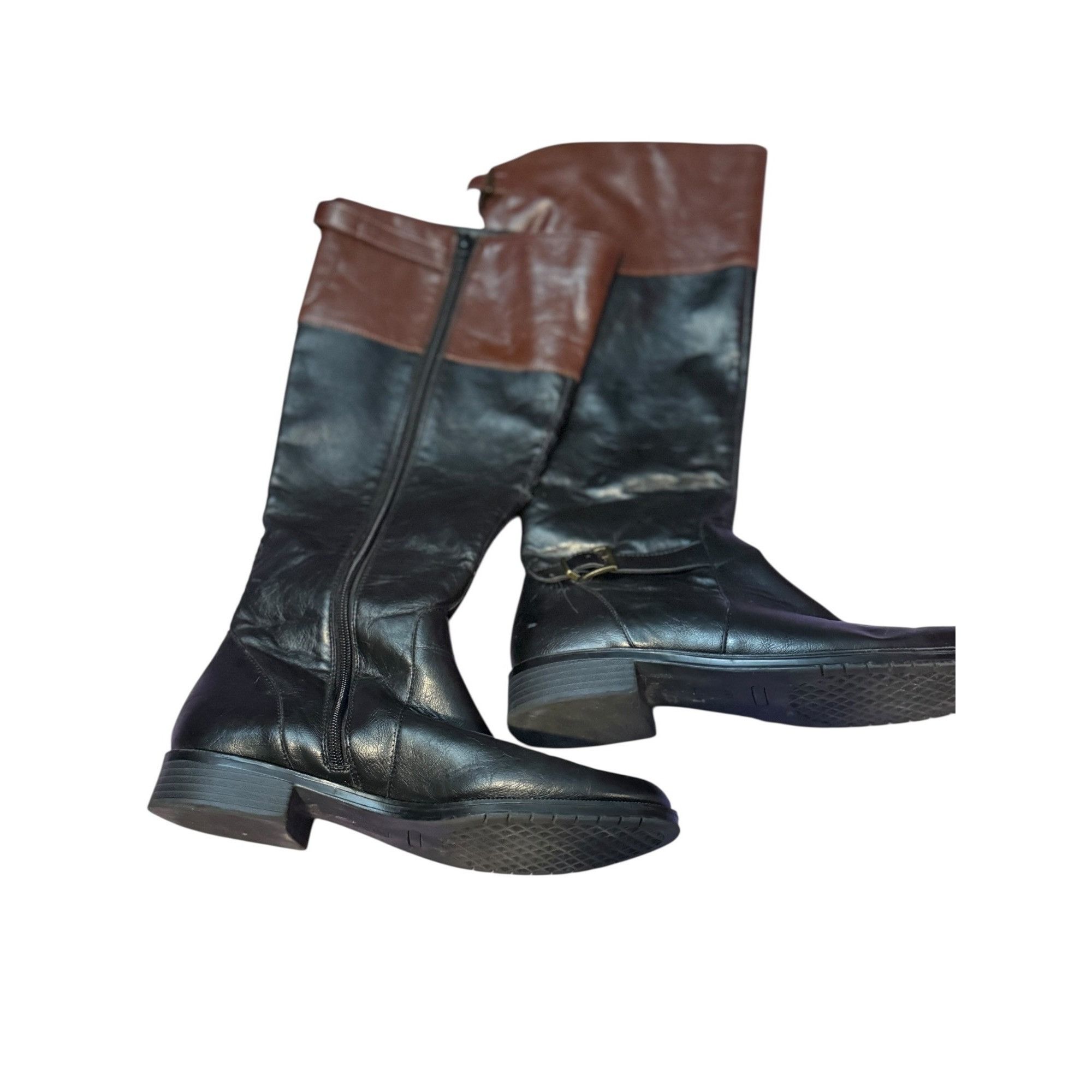 Other Two‑Tone Black & Brown Tall Riding Boots – Women’s Size 9.5 Size US 9.5 / IT 39.5 - 2 Thumbnail