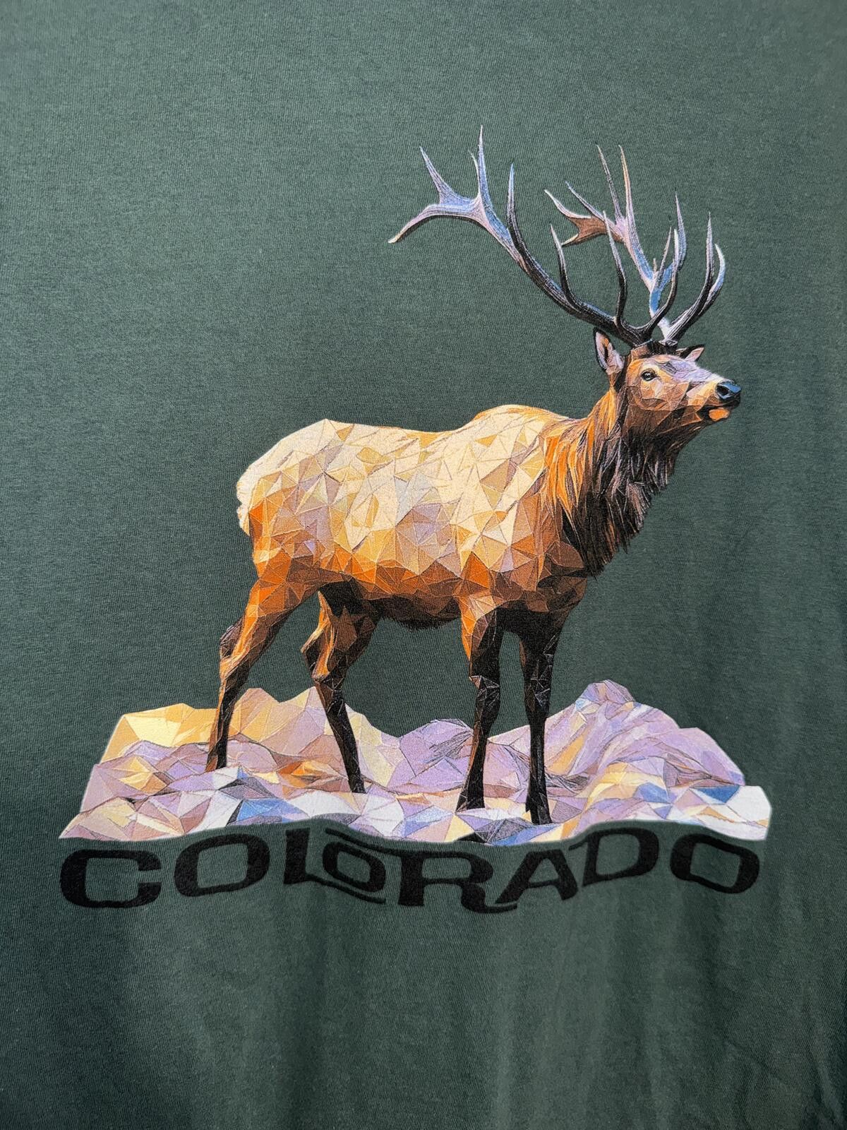 Other Prairie Mountain Colorado Elk Geometric Graphic Tee Green S Size US S / EU 44-46 / 1 - 2 Thumbnail