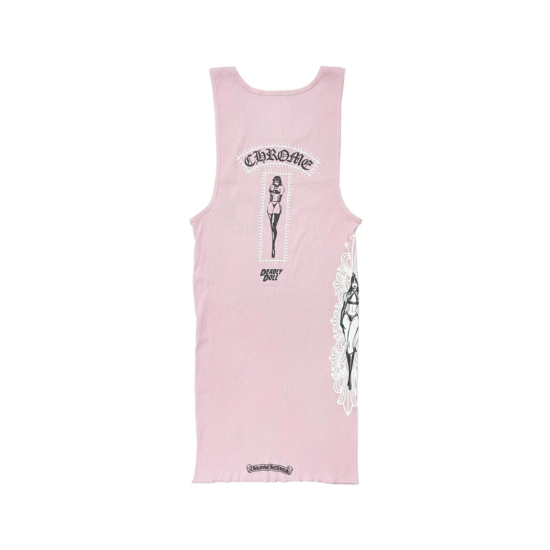 Chrome Hearts Chrome Hearts Deadly Doll Rib Art Basel Flora Pink Tank Top Size M / US 6-8 / IT 42-44 - 2 Thumbnail