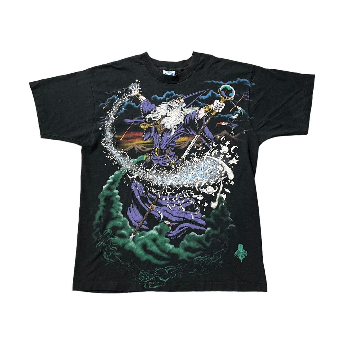 Vintage LIQUID BLUE Medieval Fantasy 1994 T Shirt 90s Black NWT 2XL