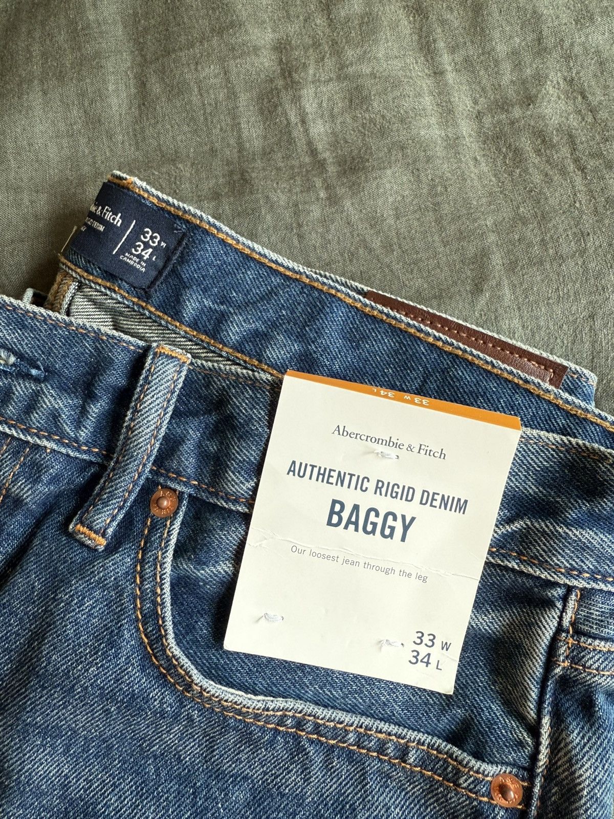Abercrombie & Fitch Abercrombie & Fitch Authentic Rigid Denim Baggy Size US 33 - 2 Thumbnail
