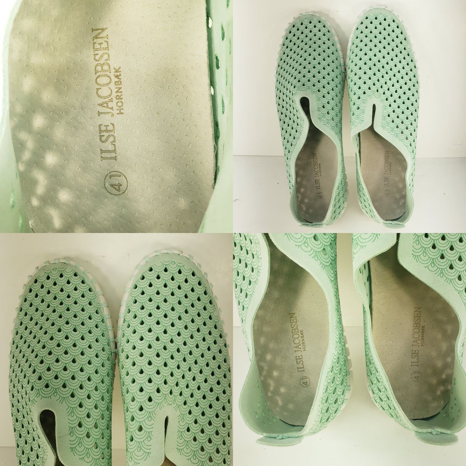 Ilse Jacobsen Ilse Jacobsen Tulip Perforated Slip On Flats Light Mint Green Sz 9.5-10 41 Womens Shoes Tulip Perforated Slip On Flats Green Light Mint 9.5-10 41 Size US 9.5 / IT 39.5 - 8 Thumbnail