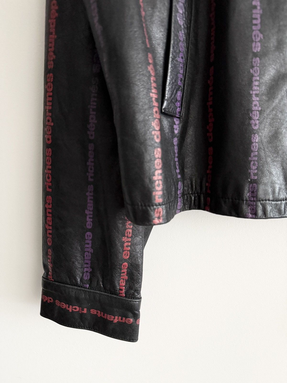 Enfants Riches Deprimes RARE! Enfants Riches Deprimes Logo Stripped Leather Jacket Size US L / EU 52-54 / 3 - 5 Thumbnail