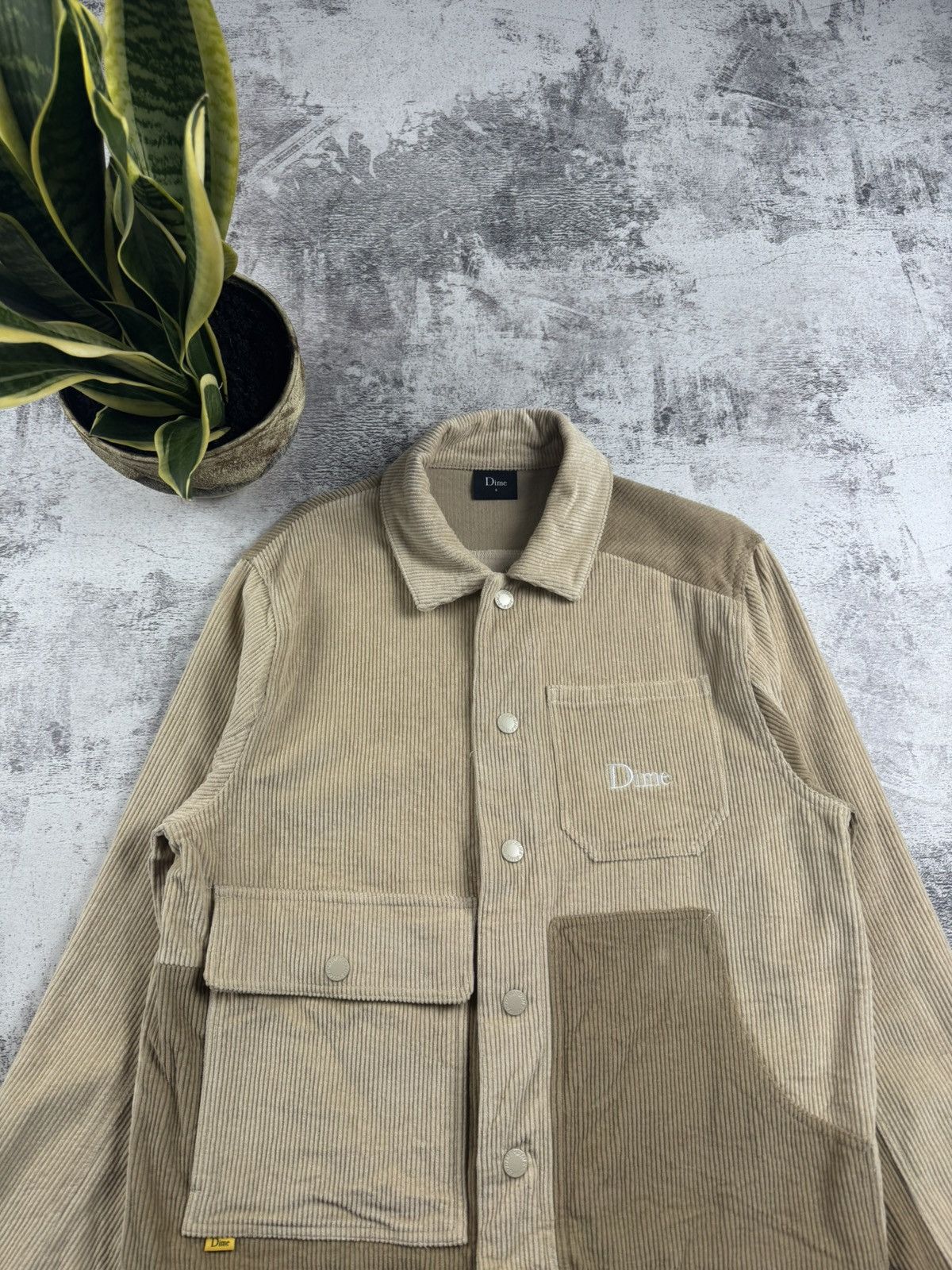 Dime Dime Corduroy Velvet Cream Snap Hip Hop Bomber Light Jacket Size US S / EU 44-46 / 1 - 5 Thumbnail
