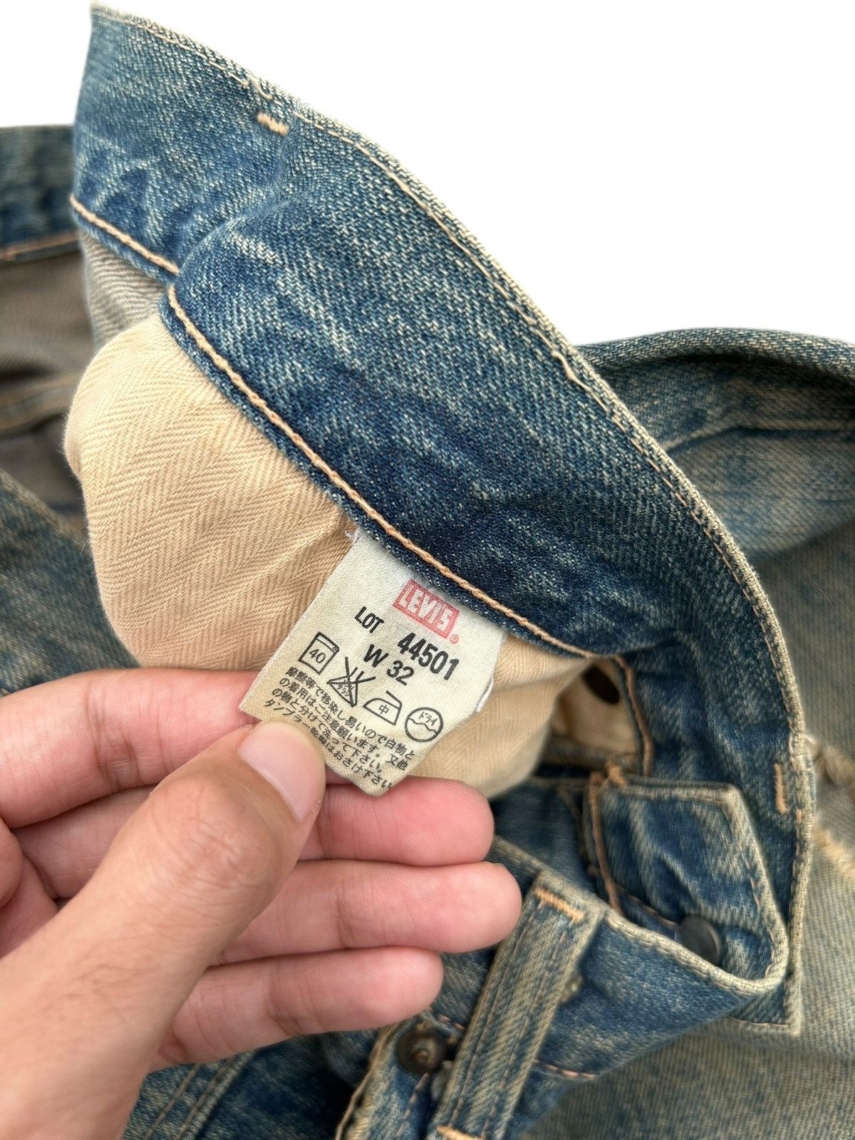 Kapital Thrashed Vintage Levis Big E Selvedge Rusty Faded Denim Jean Size US 31 - 14 Thumbnail