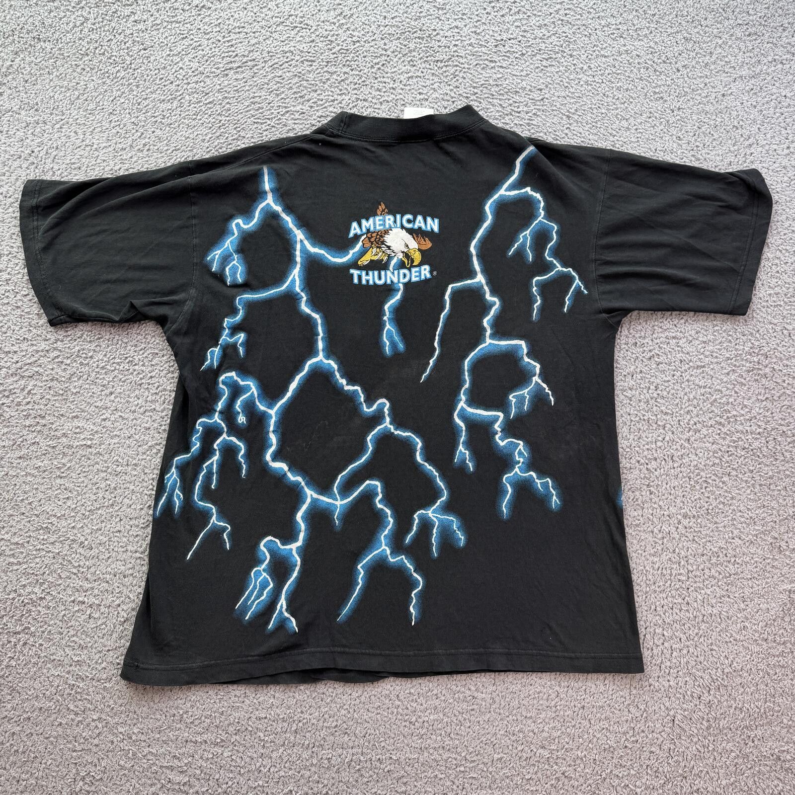 Other Vintage Y2K American Thunder Lightning Eagle Native T Shirt Size US L / EU 52-54 / 3 - 2 Thumbnail