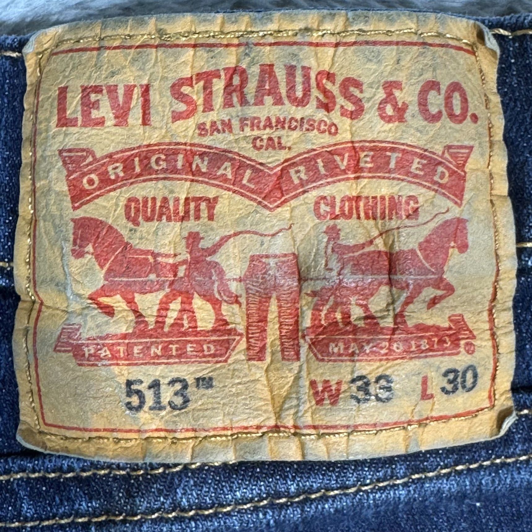 Levi's Levi's 513 Jeans 33 X 30 Blue Denim Mid-Rise Slim Straight Leg Men's Regular Jeans Size US 33 - 3 Thumbnail