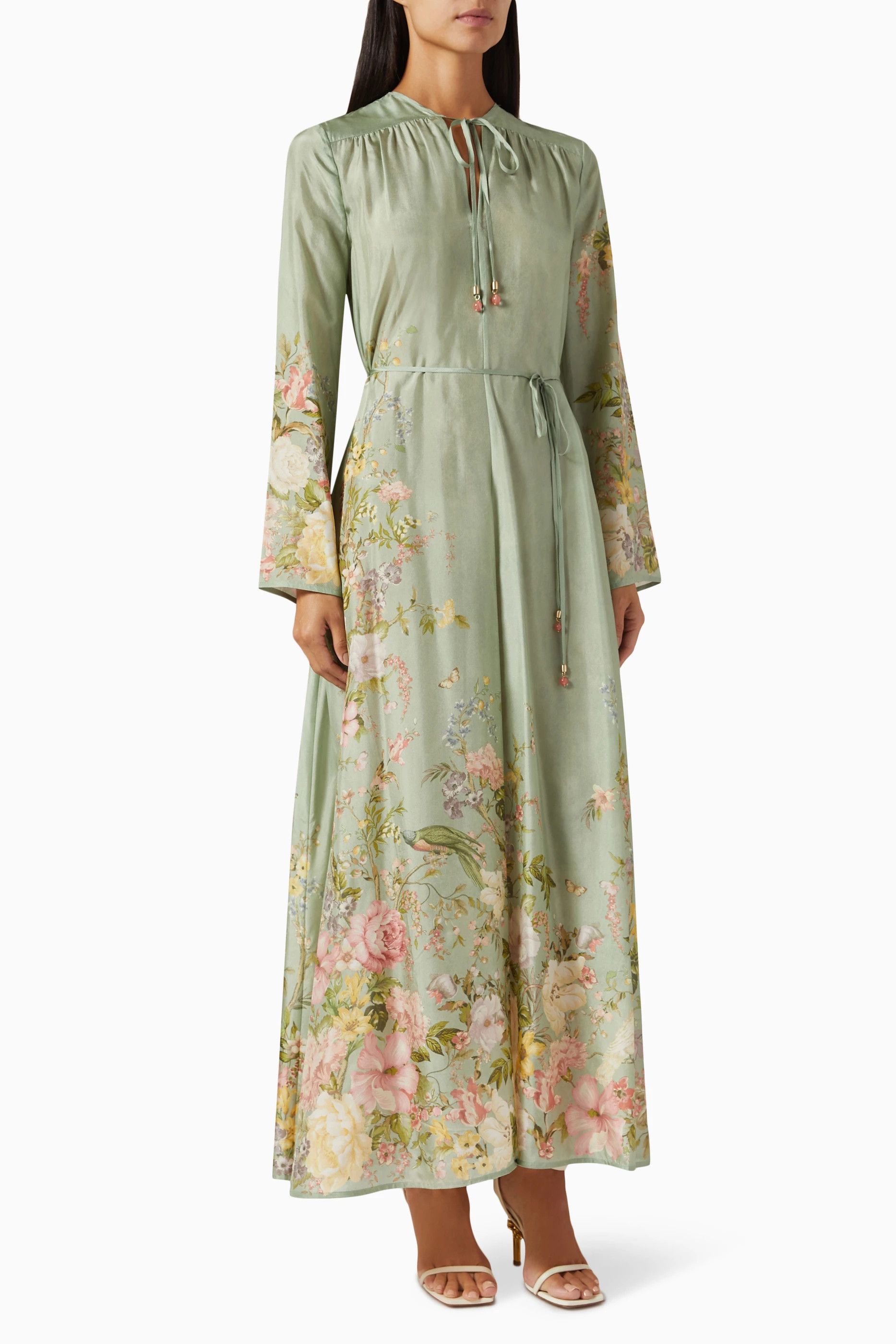 Zimmermann o1s22i1n1024 Long Waverly Charmeuse Dress in Multicolor Size S / US 4 / IT 40 - 2 Thumbnail
