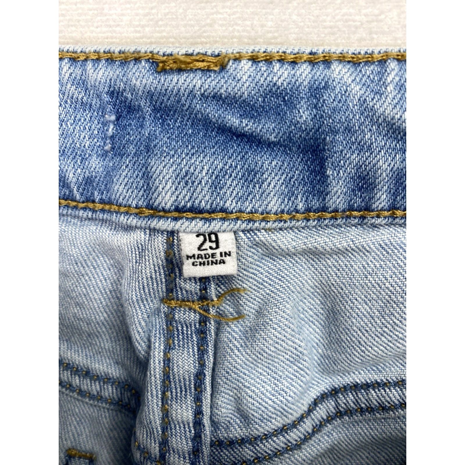 Vintage OAT New York Jeans Womens 29 Light Wash Wide-Leg Crop High Rise 90s Bohemian City Blue Denim Stretch Size 29" - 5 Thumbnail