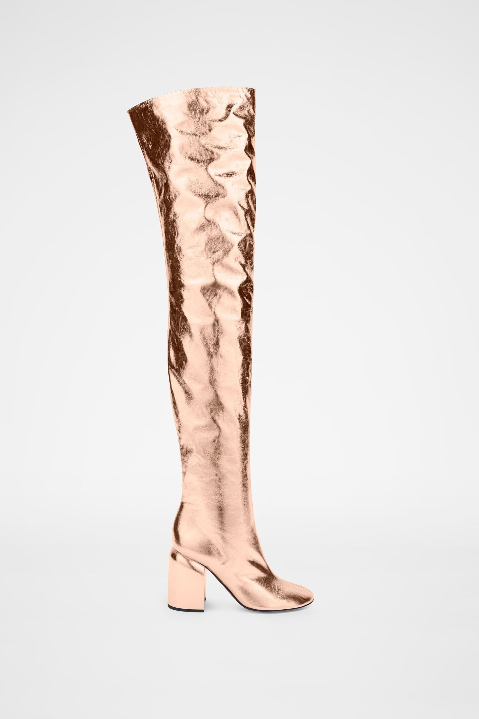 Jil Sander o1y1025 Leather Boots in Rose Gold Size US 6 / IT 36 - 1 Thumbnail