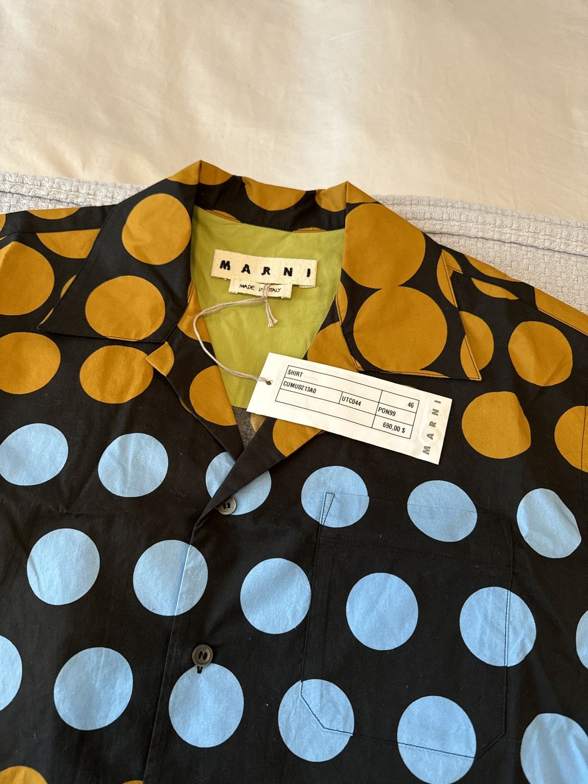 Marni Marni Men’s Dot Printed Short Sleeve Shirt Size US S / EU 44-46 / 1 - 6 Thumbnail