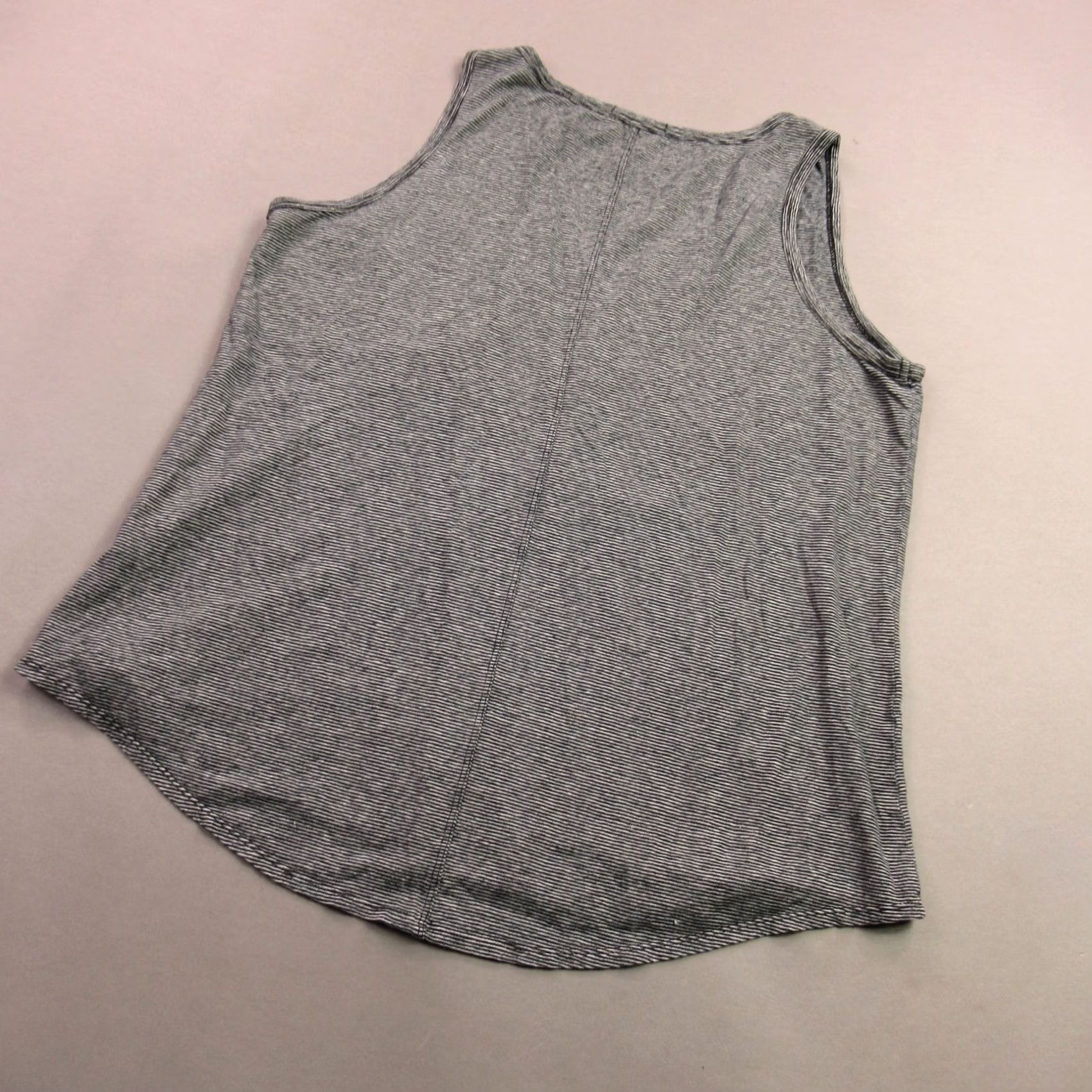 Prana Prana Top Womens Large Sleeveless V Neck Lightweight Gray Stripes Pullover Size L / US 10 / IT 46 - 6 Thumbnail