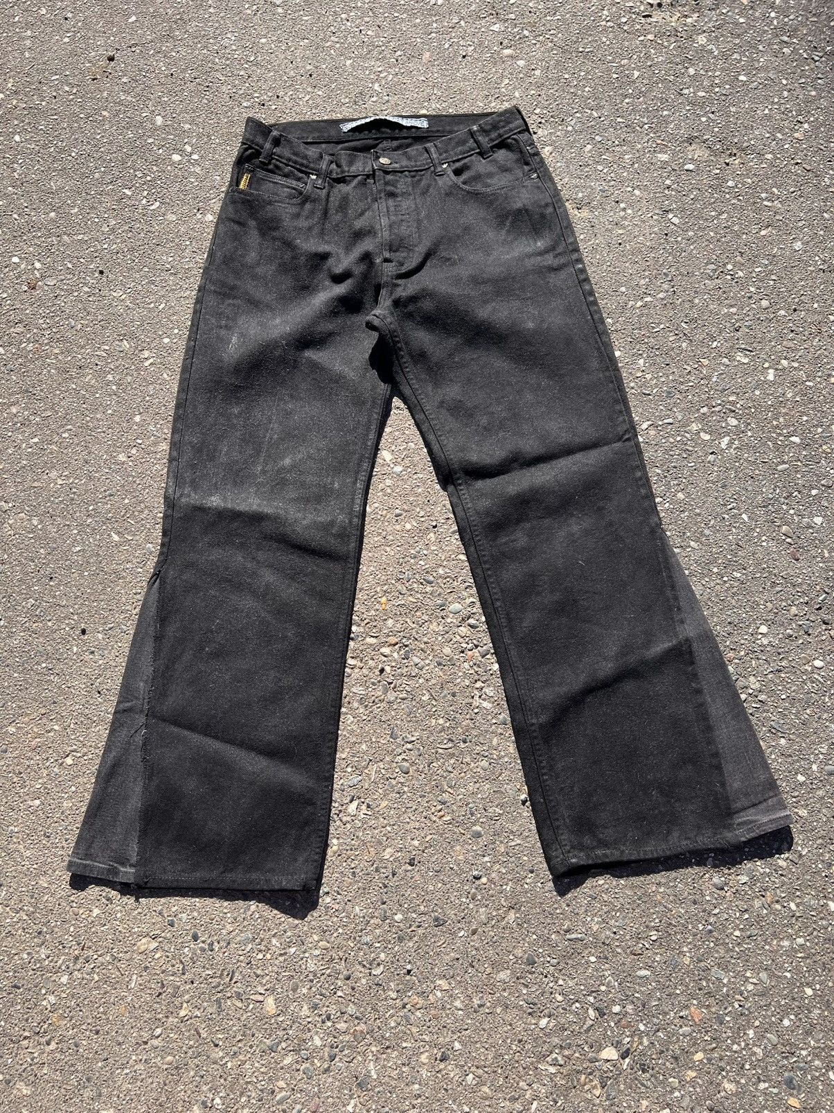 Vintage NovocentoNovantanove “rmani” flared heavy waxed jeans Size US 34 / EU 50 - 1 Thumbnail