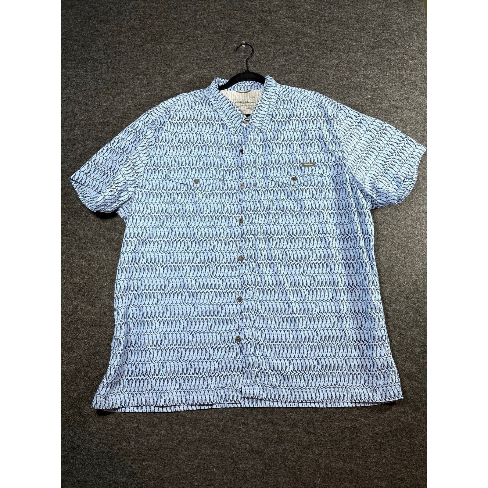 Eddie Bauer Eddie Bauer Button Shirt Men’s 2XL Fish Print Short Sleeve Size US XXL / EU 58 / 5 - 1 Thumbnail