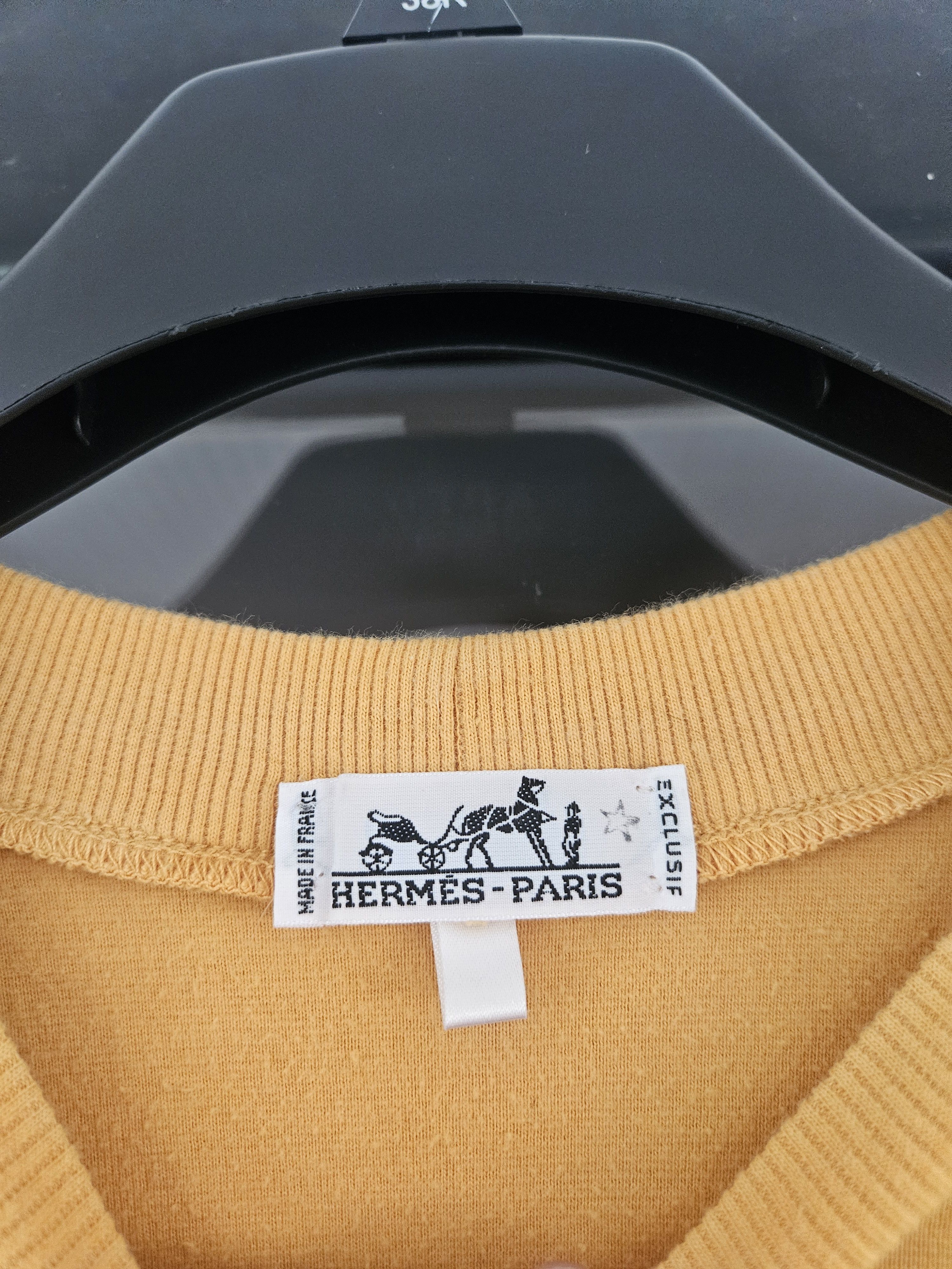 Hermes Hermes Yellow Soft Cotton Crewneck Sweater Size US M / EU 48-50 / 2 - 7 Thumbnail
