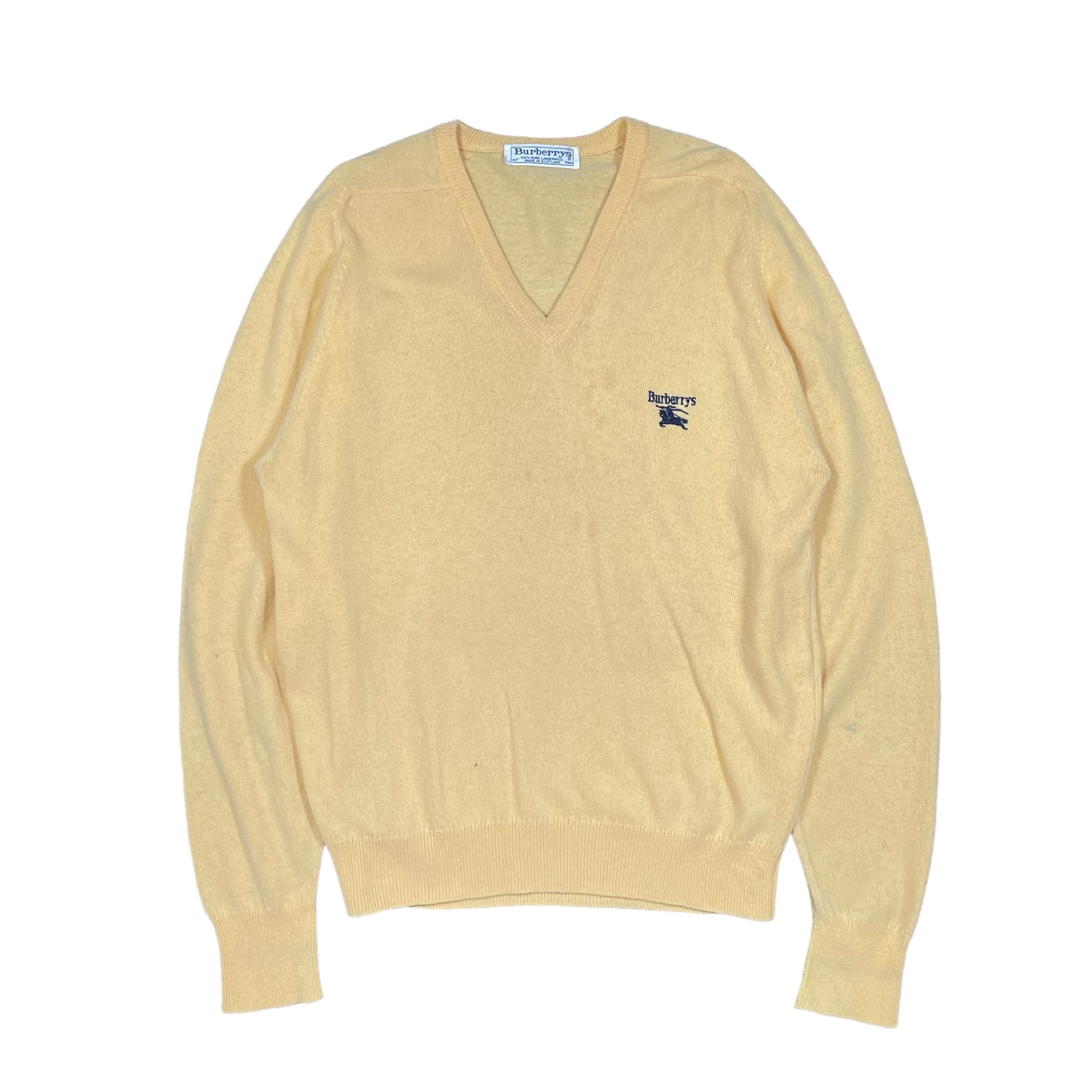 Vintage 1980s Burberry Pure Lamb Wool Knit Scotland Sweater