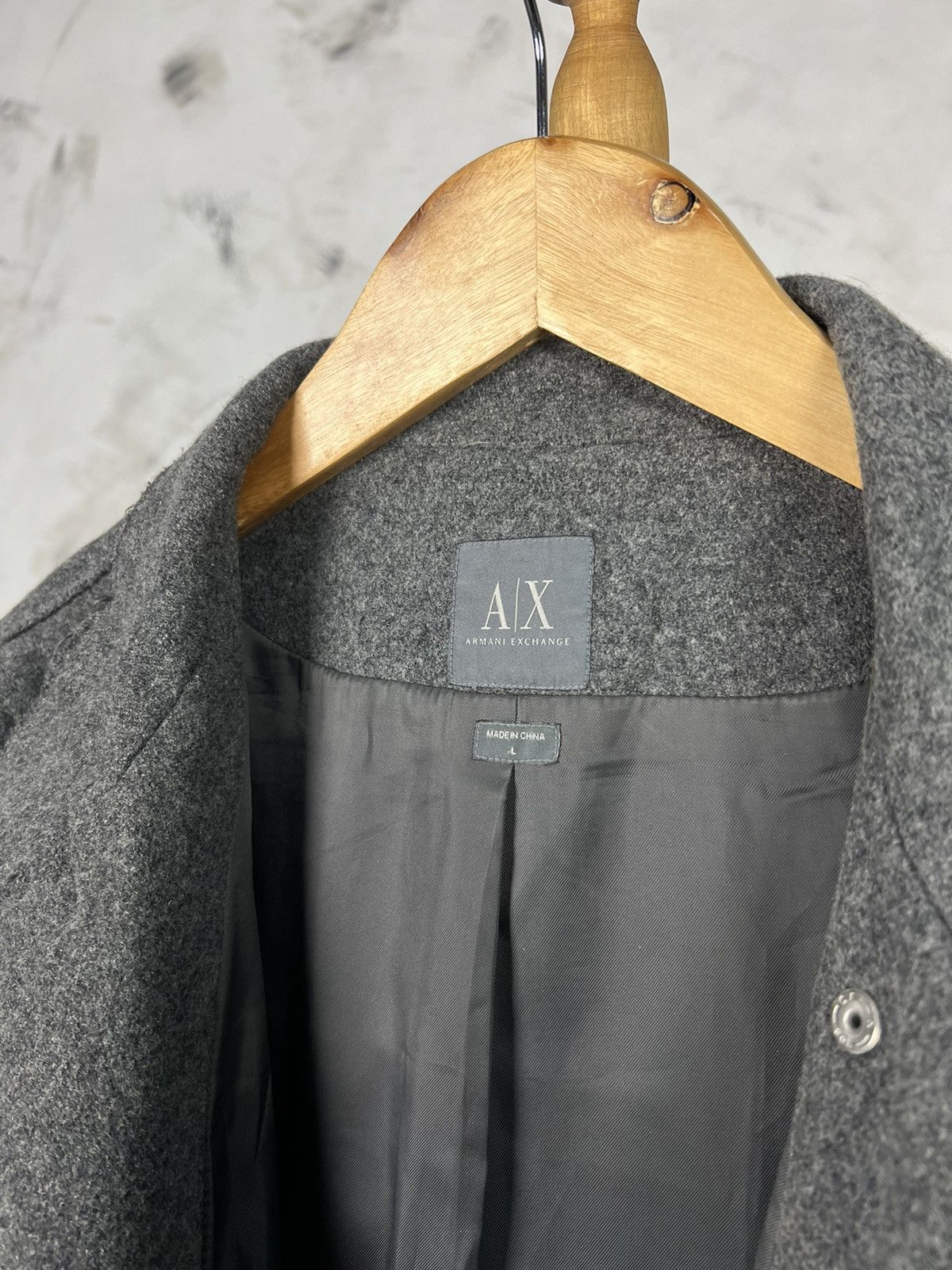 Armani Vintage Armani Exchange Wool Trench Coat Jacket Size M - L Size L / US 10 / IT 46 - 9 Thumbnail