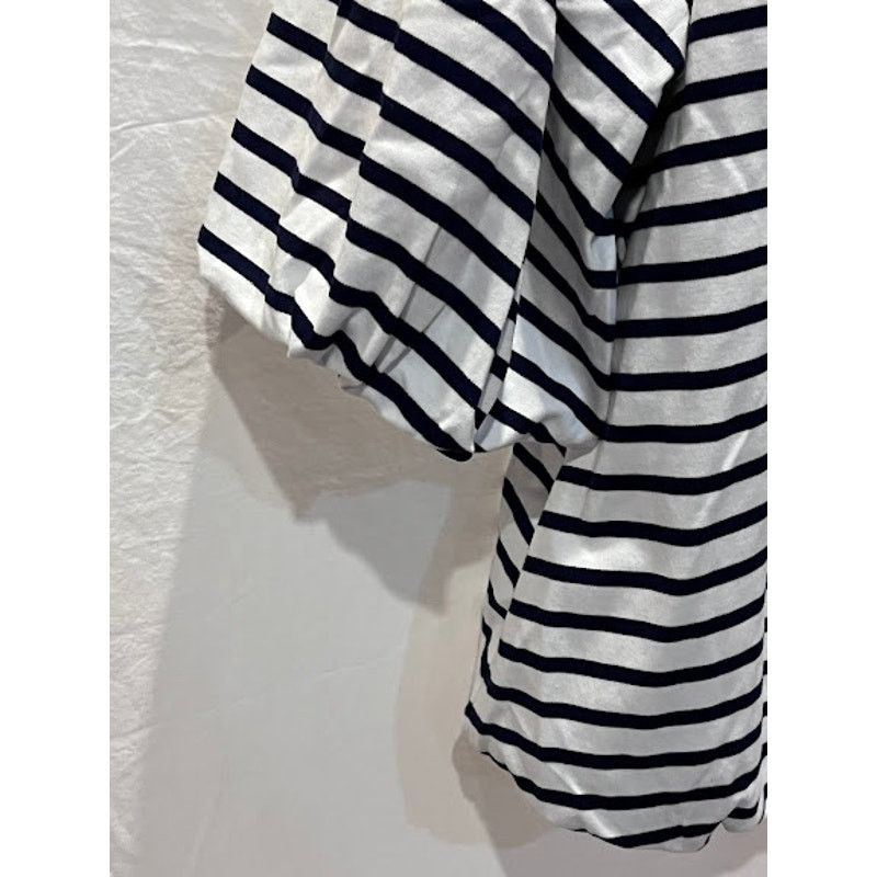 Chicos NWT Chico's Shirt Ebellished Stripe Bubble Hem Short Sleeve Size XXL / US 16-18 / IT 52-54 - 6 Thumbnail