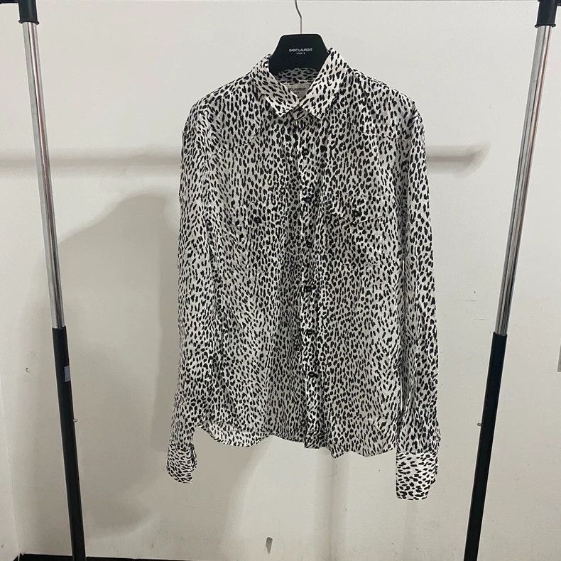 Saint Laurent Paris Saint Laurent Paris 13fw snow leopard print shirt-2507 Size US S / EU 44-46 / 1 - 7 Thumbnail