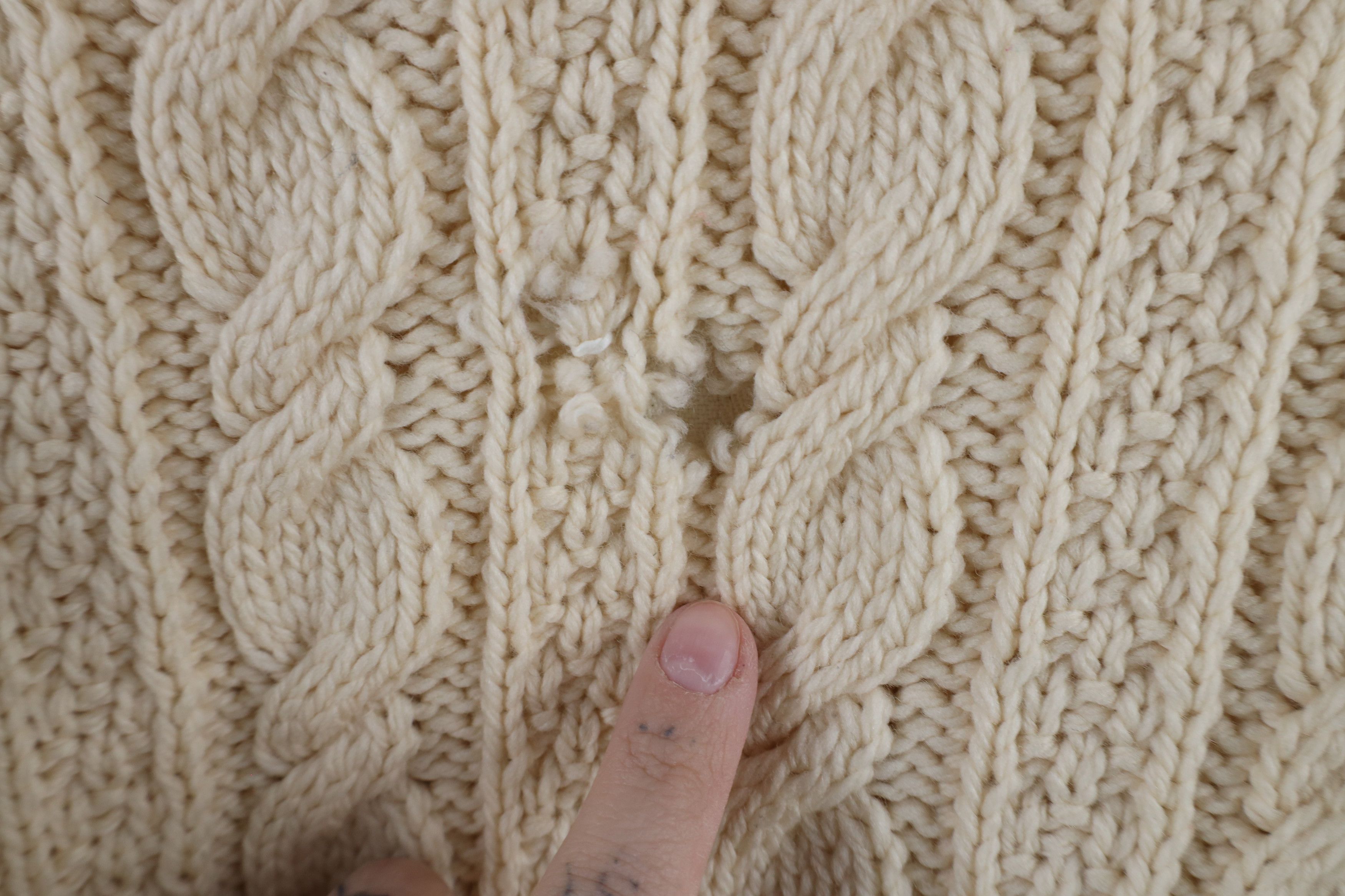 Vintage Vintage 90s Irish Wool Fisherman Knit Full Zip Sweater Size S / US 4 / IT 40 - 13 Thumbnail