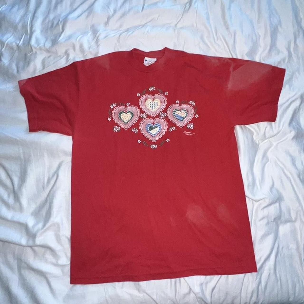 Jerzees Vintage 90s Red and white tshirt Size L / US 10 / IT 46 - 3 Thumbnail