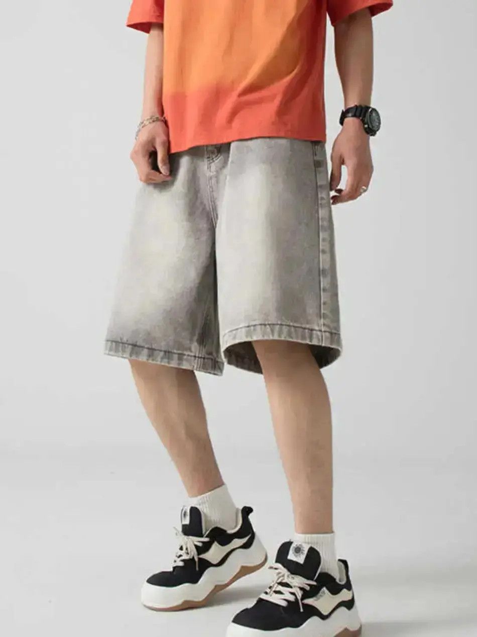 Japanese Brand Retro straight leg loose denim shorts Size US 32 / EU 48 - 1 Thumbnail