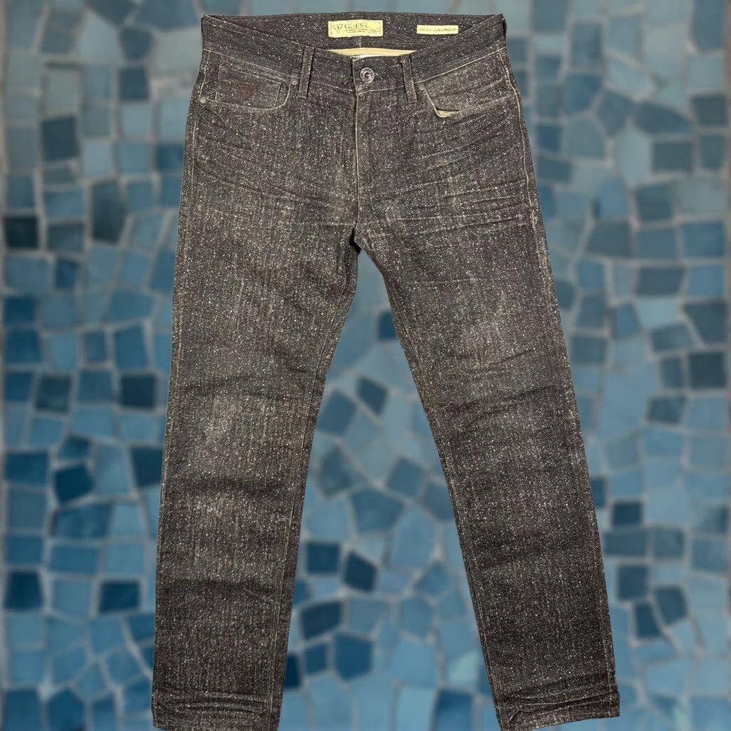 Guess GUESS Jeans Mens 33 Brown Lincoln Men 33x33 Slim Straight Whisker Snakeskin Wash Grunge Size US 33 - 1 Thumbnail