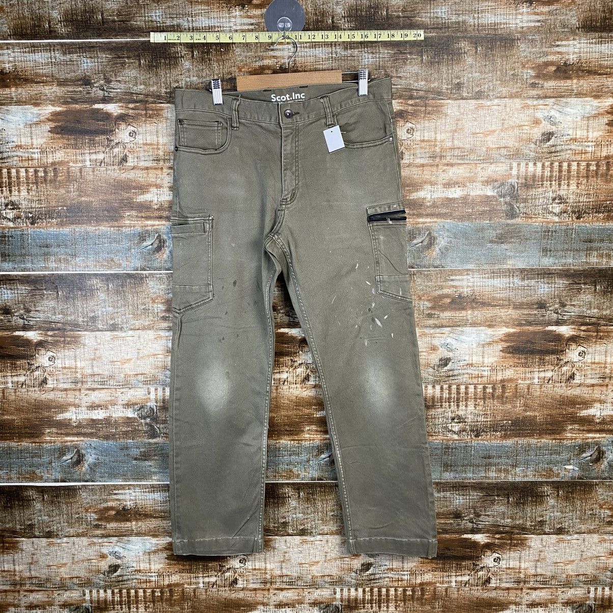 Japanese Brand DL Scot Inc Green Cargo Multipocket Pants #C1221 Size US 32 / EU 48 - 1 Thumbnail