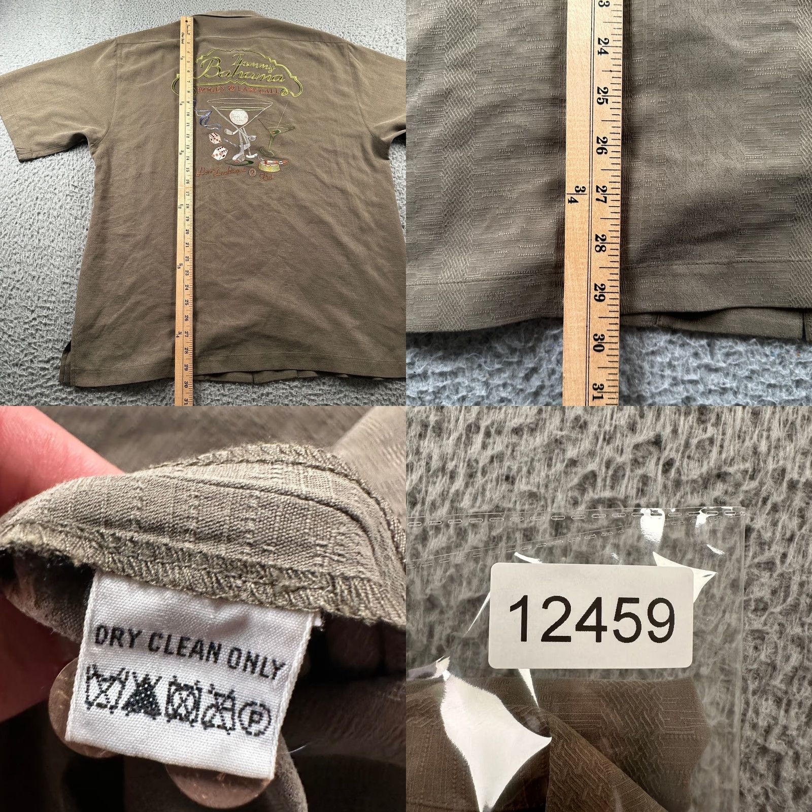 Tommy Bahama Tommy Bahama Shirt Mens M Brown Silk Embroidered Back Camp Golf Embroidered Back Button-Up Casual Shirt Size US M / EU 48-50 / 2 - 8 Thumbnail