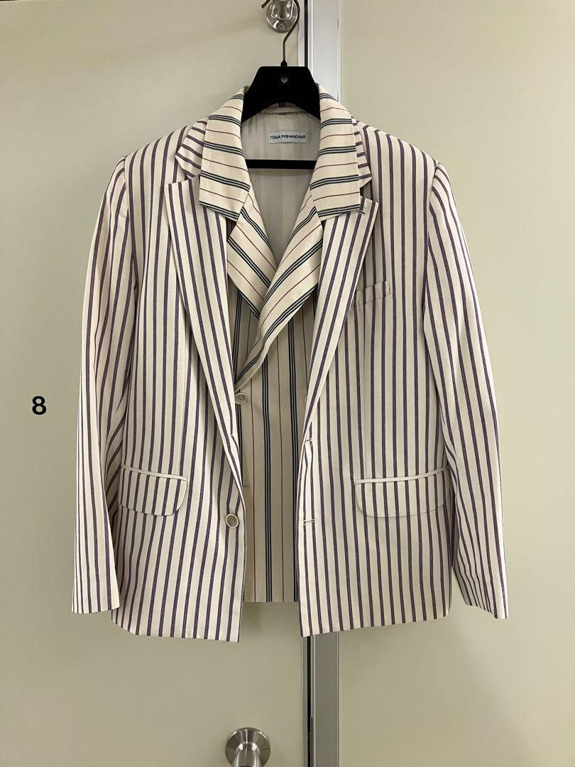 Gosha Rubchinskiy Gosha Rubchinskiy Double Layered Striped Blazer Size 38R - 7 Thumbnail