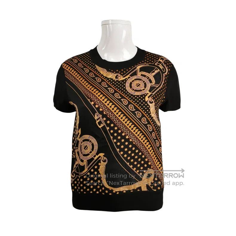Hermes Hermes Multicolor silk short sleeve knitted top Size XS / US 0-2 / IT 36-38 - 1 Thumbnail