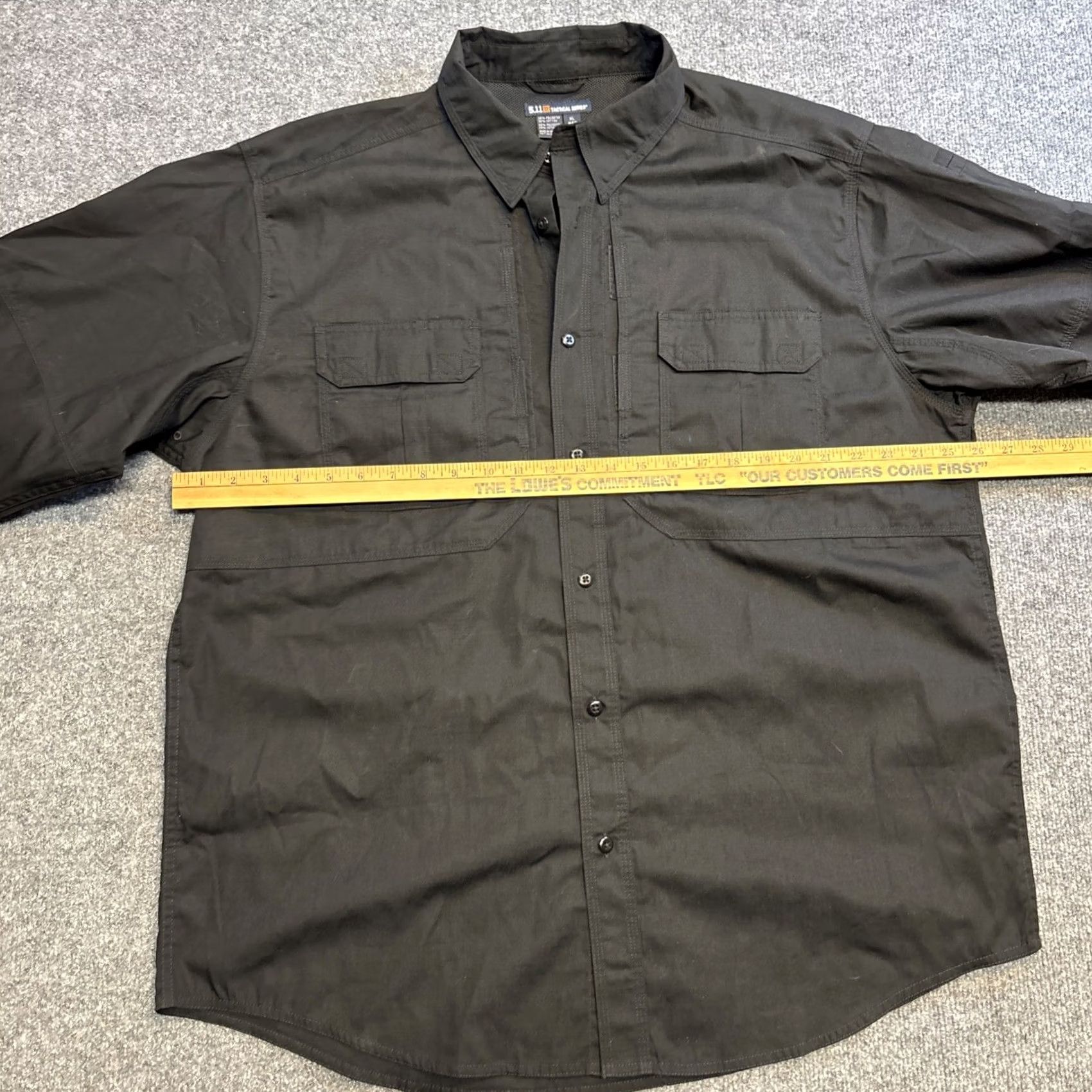 Vintage 5.11 Tactical Twill TDU Long Sleeve Shirt Mens XL Black Button Up Pockets Size US XL / EU 56 / 4 - 5 Thumbnail