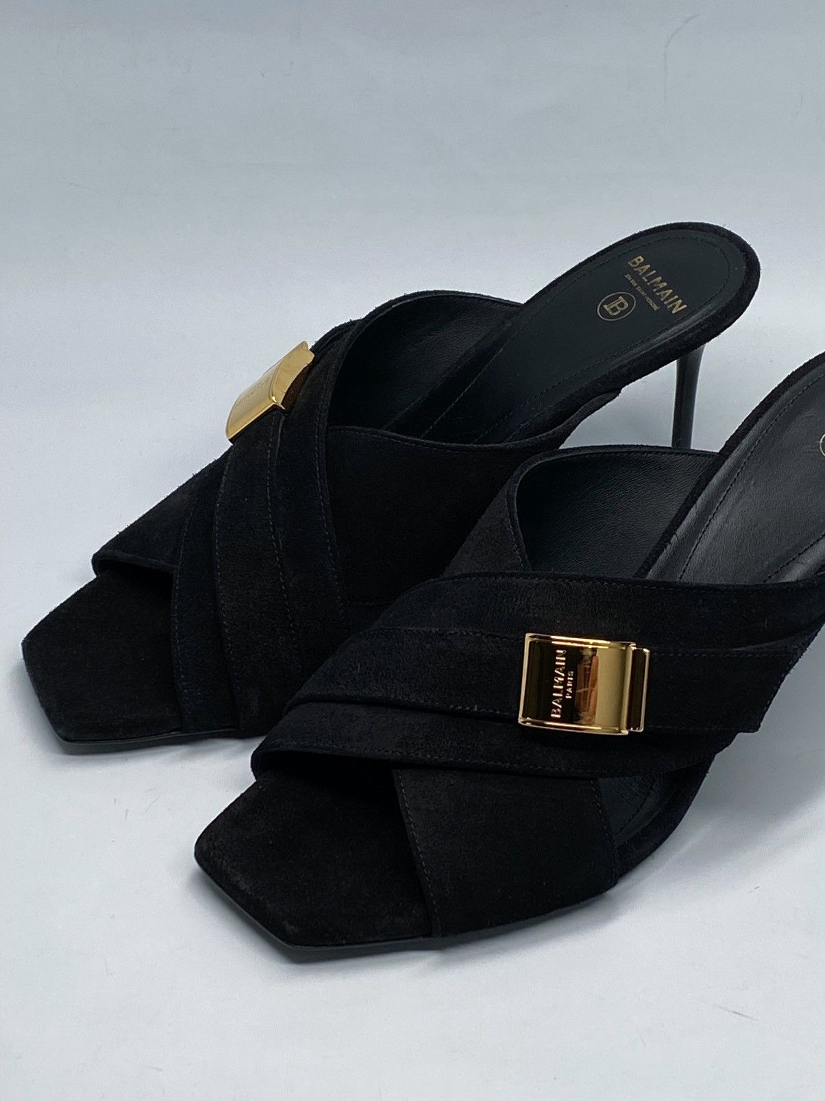 Balmain Balmain Uma Mules In Suede Leather size 37.5 Size US 7.5 / IT 37.5 - 7 Thumbnail