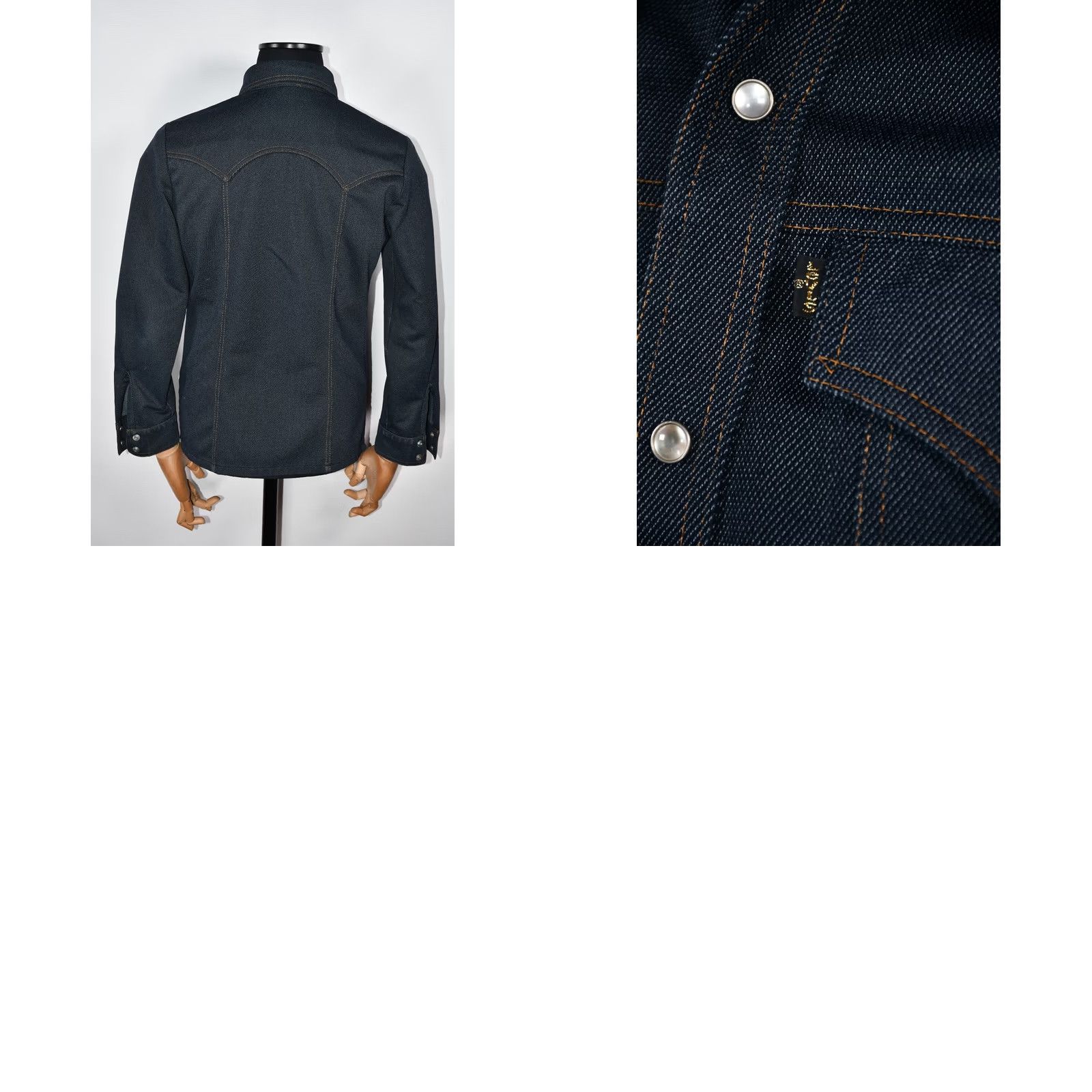Levi's VINTAGE Levi's Saddlemen Western Men's Pearl Snap Down Shirt Jacket Blue M Size US M / EU 48-50 / 2 - 8 Thumbnail