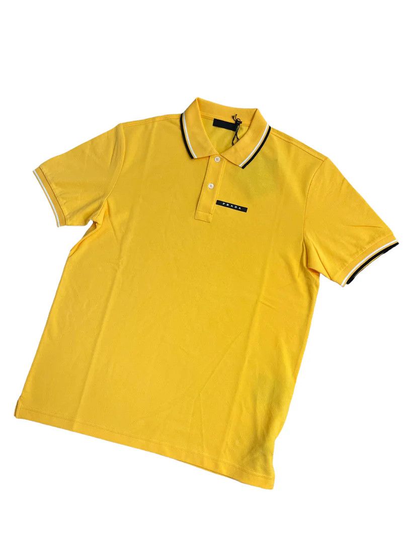 Prada o1mt1gz0924 Short Sleeve Polo Shirt in Yellow Size US XL / EU 56 / 4 - 4 Thumbnail