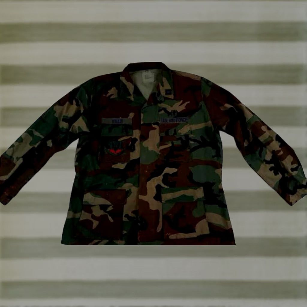 Commando VINTAGE US Military Field Shirt Air Force Air Combat Command XL Denim Camouflage Button-Up Long Sleeve Mens Size US XL / EU 56 / 4 - 1 Thumbnail