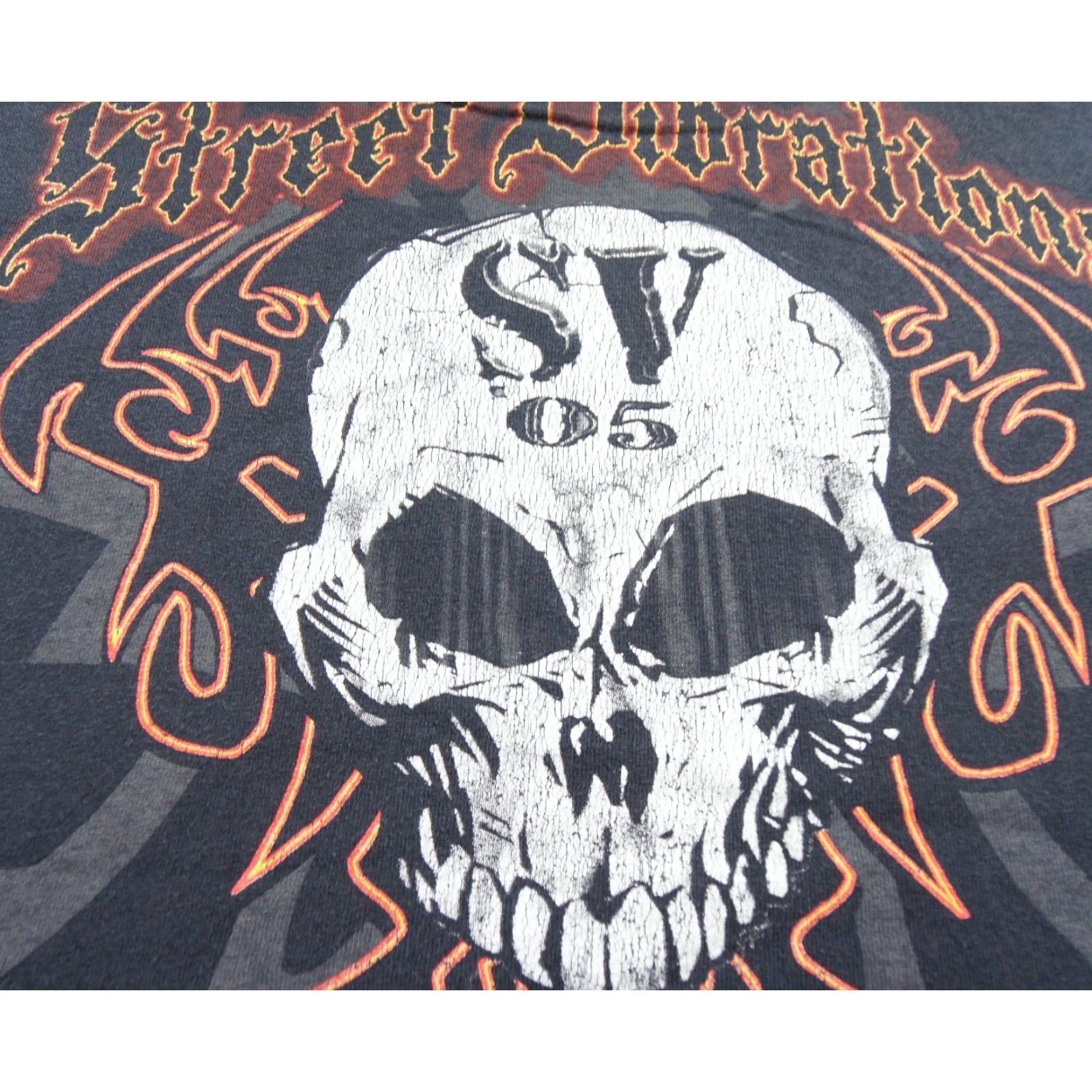 Fruit Of The Loom VINTAGE Fruit of the Loom Shirt Mens 2XL Black Street Vibrations Motorcycle Tee Skull Y2K Size US XXL / EU 58 / 5 - 7 Thumbnail