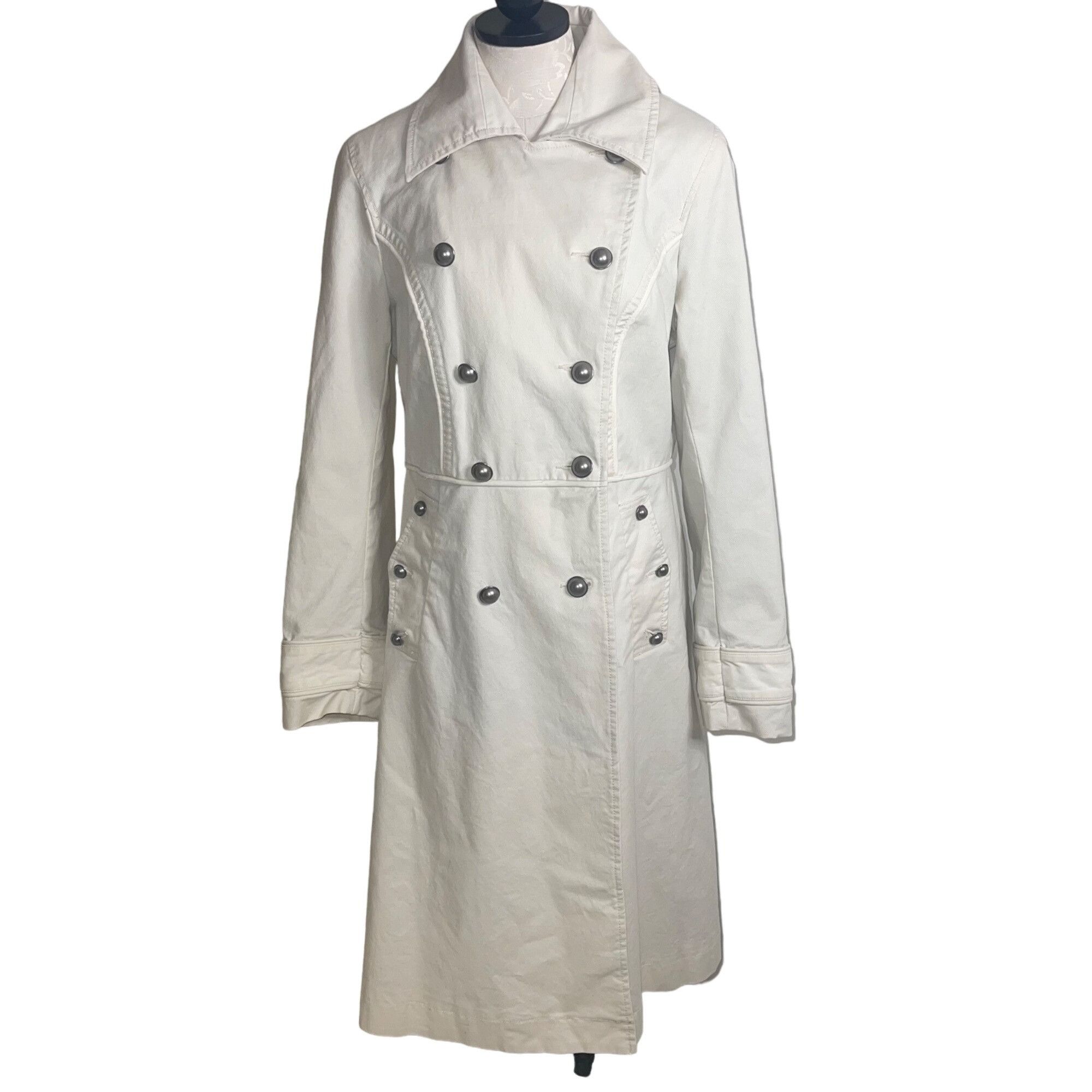 Twenty Second 22 Womens Duster Coat Size Large White Pockets