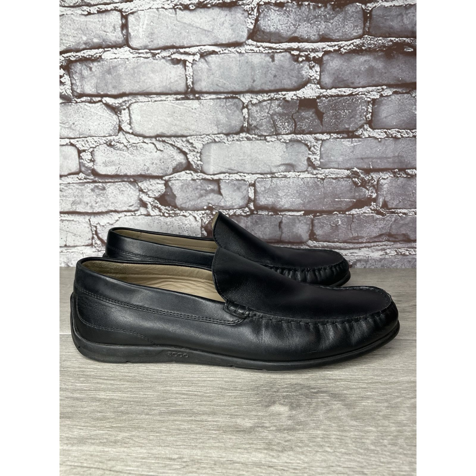 Ecco ECCO Black Leather Driving Loafers Mens Size 44 US 10-10.5 C Size US 11 / EU 44 - 23 Thumbnail