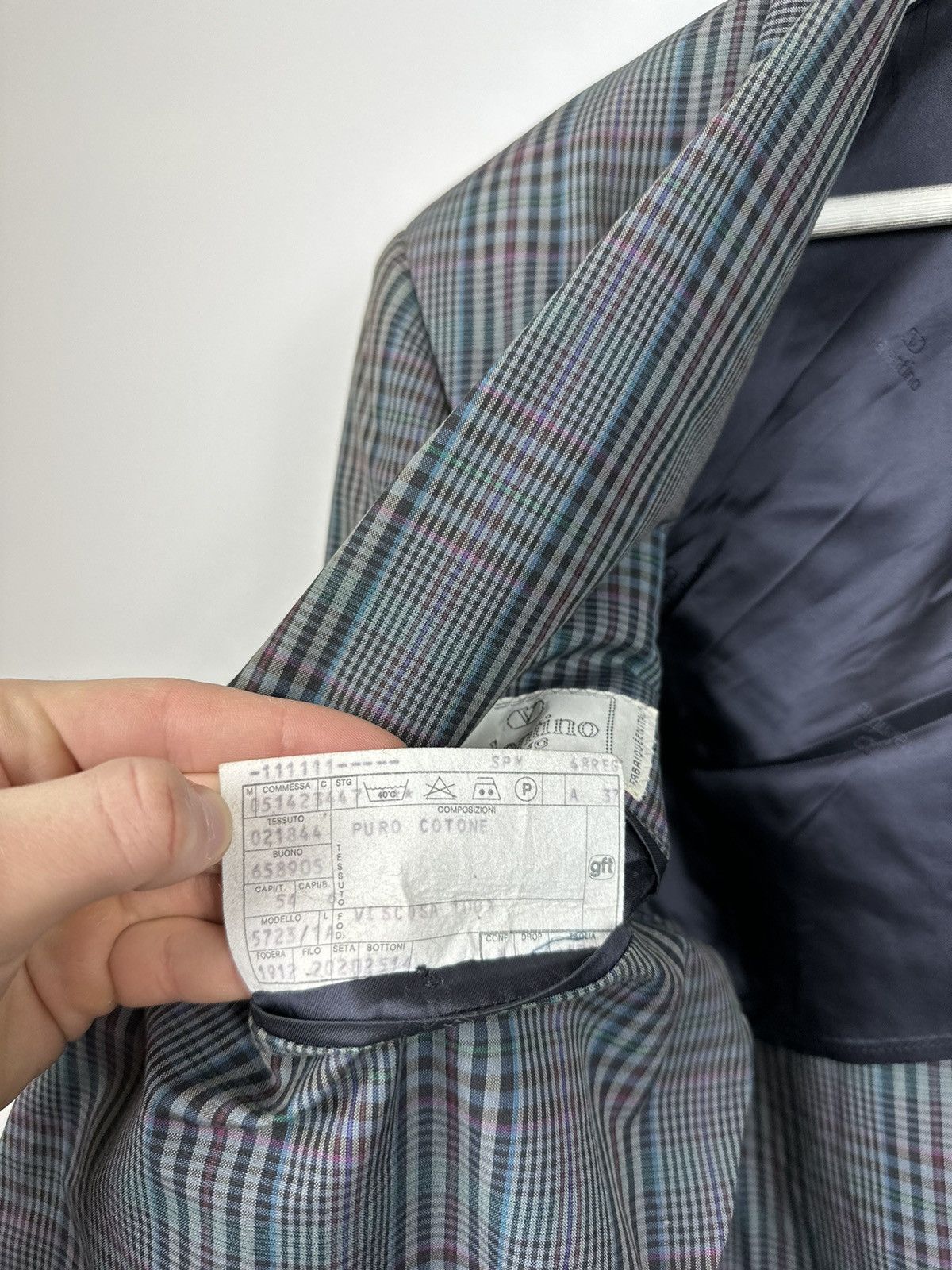 Valentino Vintage 90s Valentino Uomo Checkered Luxury Blazer Jacket Size 42R - 14 Thumbnail
