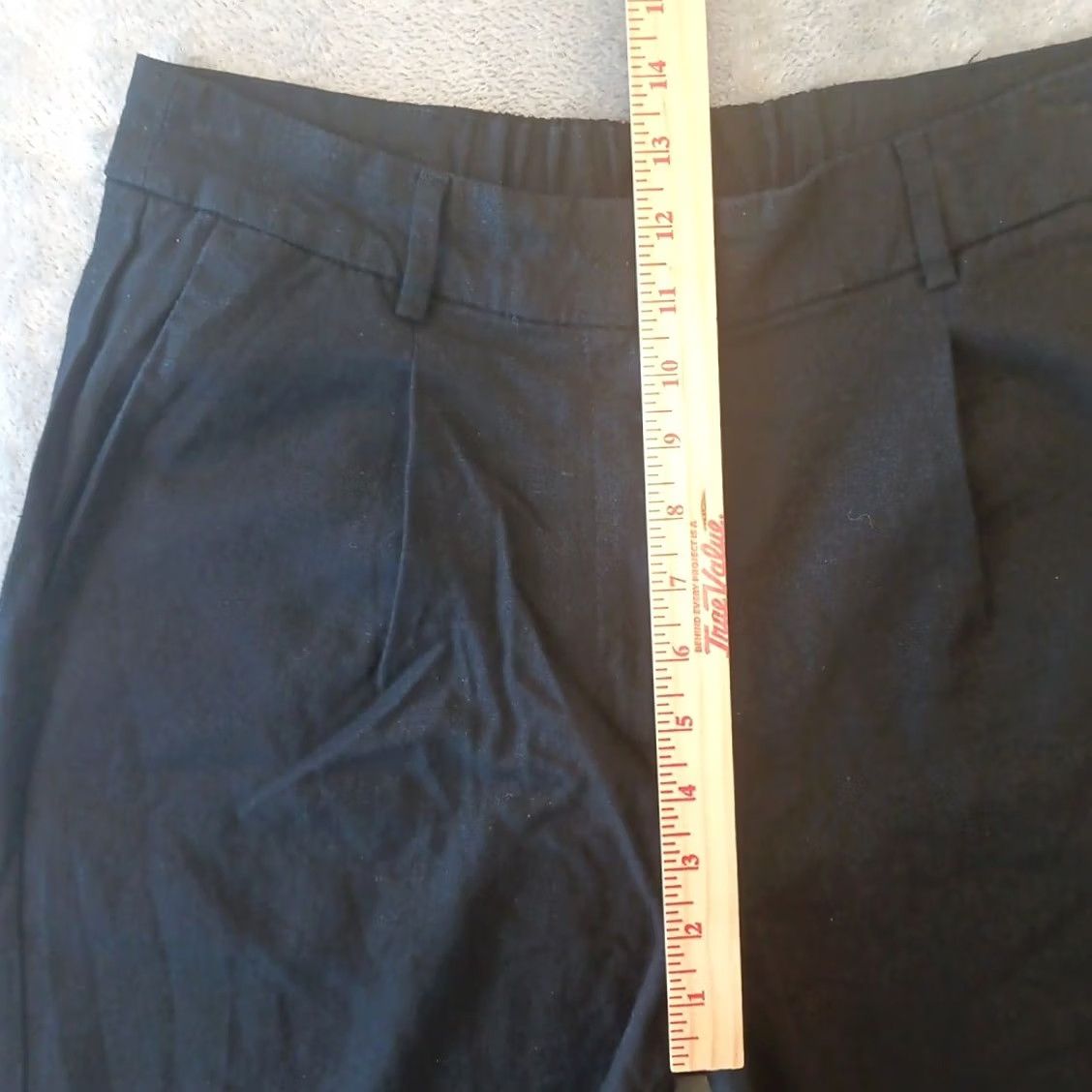 Old Navy Old Navy Taylor Wide Leg Trouser Pants Womens Medium Black Linen Blend Pockets Size 32" / US 10 / IT 46 - 4 Thumbnail