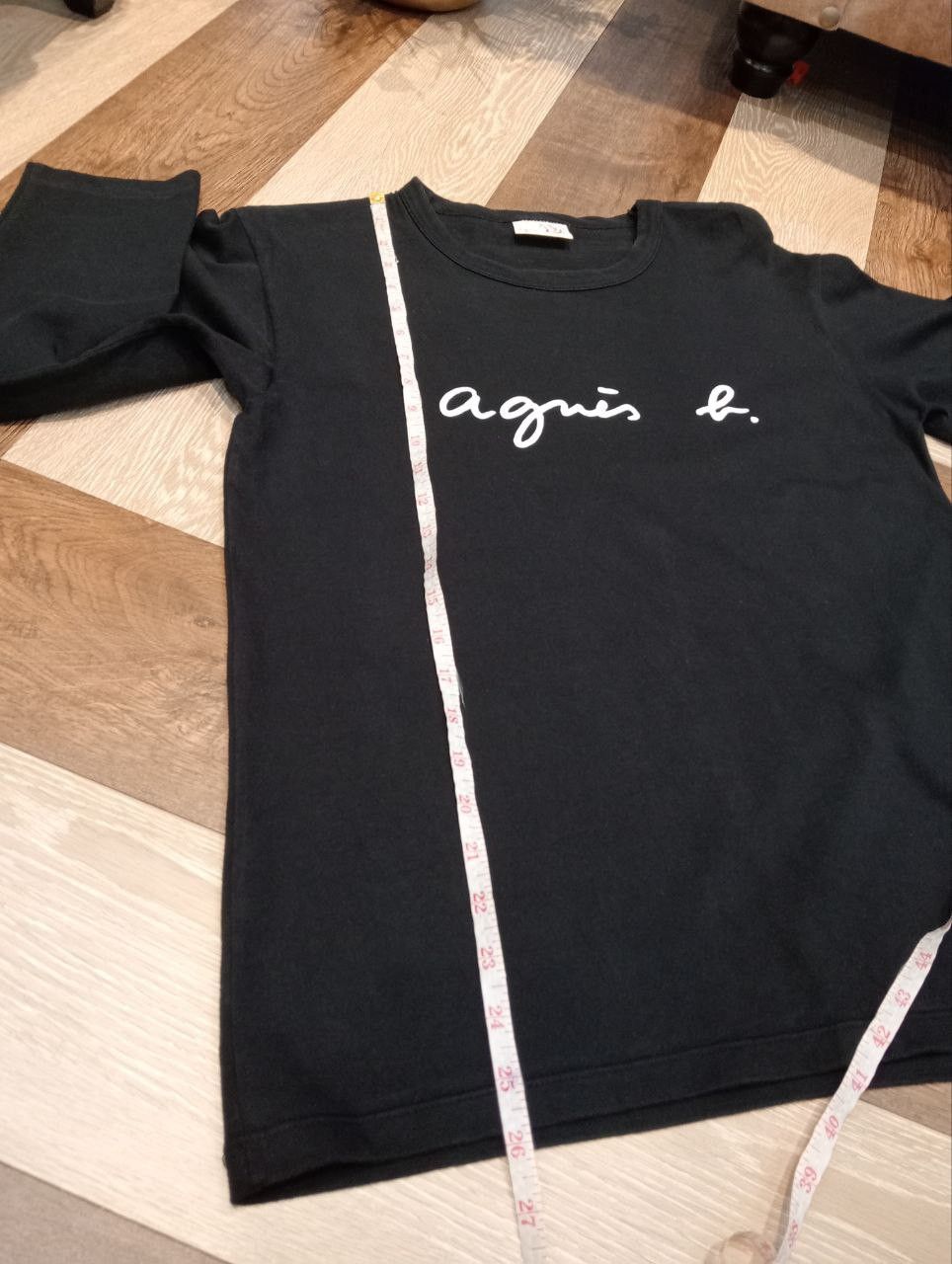 agnes b. AGNES B. SPELLOUT BLACK LONG SLEEVE T-SHIRT Size US L / EU 52-54 / 3 - 10 Thumbnail