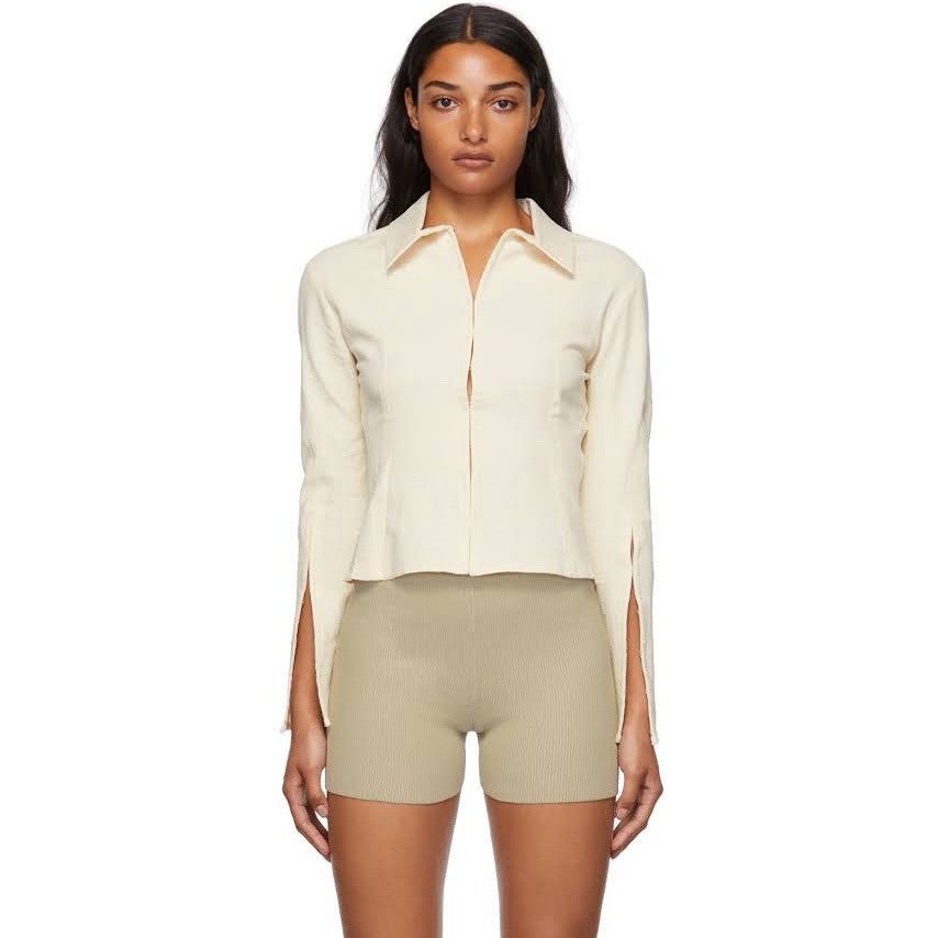 image of Jacquemus Off-White 'la Chemise' Obiou Shirt in Ecru, Women's (Size XS)